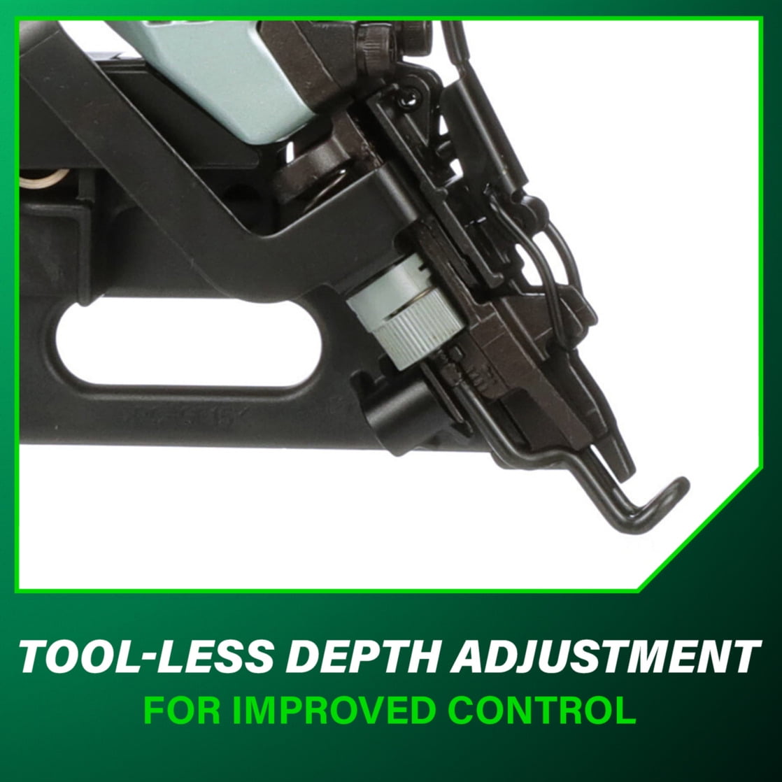 Metabo HPT Pneumatic 15-Gauge Angled Finish Nailer (NT65MA4, 1.25 in to 2.5 in) 44m6p