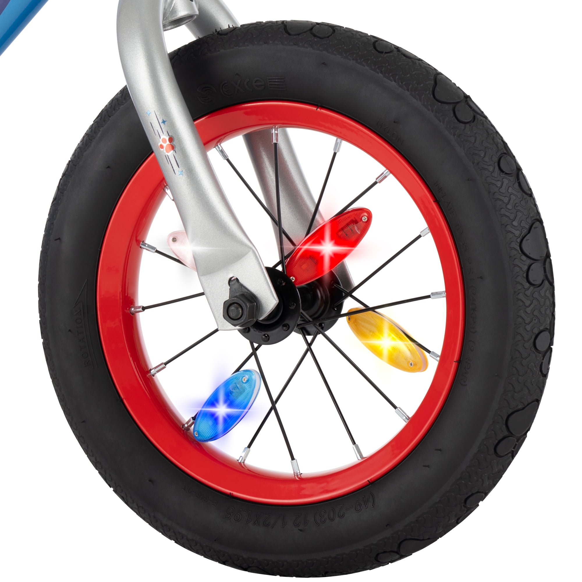 Huffy Paw Patrol Kids' Bike with Training Wheels, LED Light-up Wheels (Blue, 12 in) u5e4c