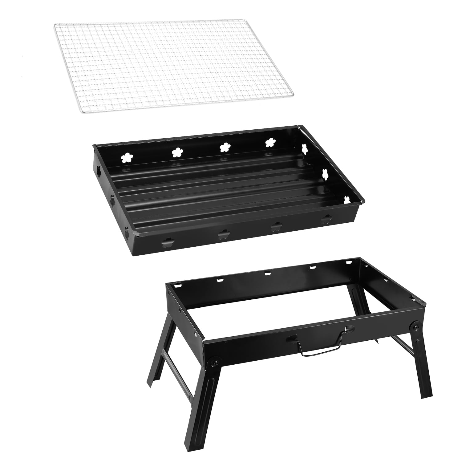 TeqHome Portable Charcoal Grill and Smoker (Black, 18 in) vwfe1