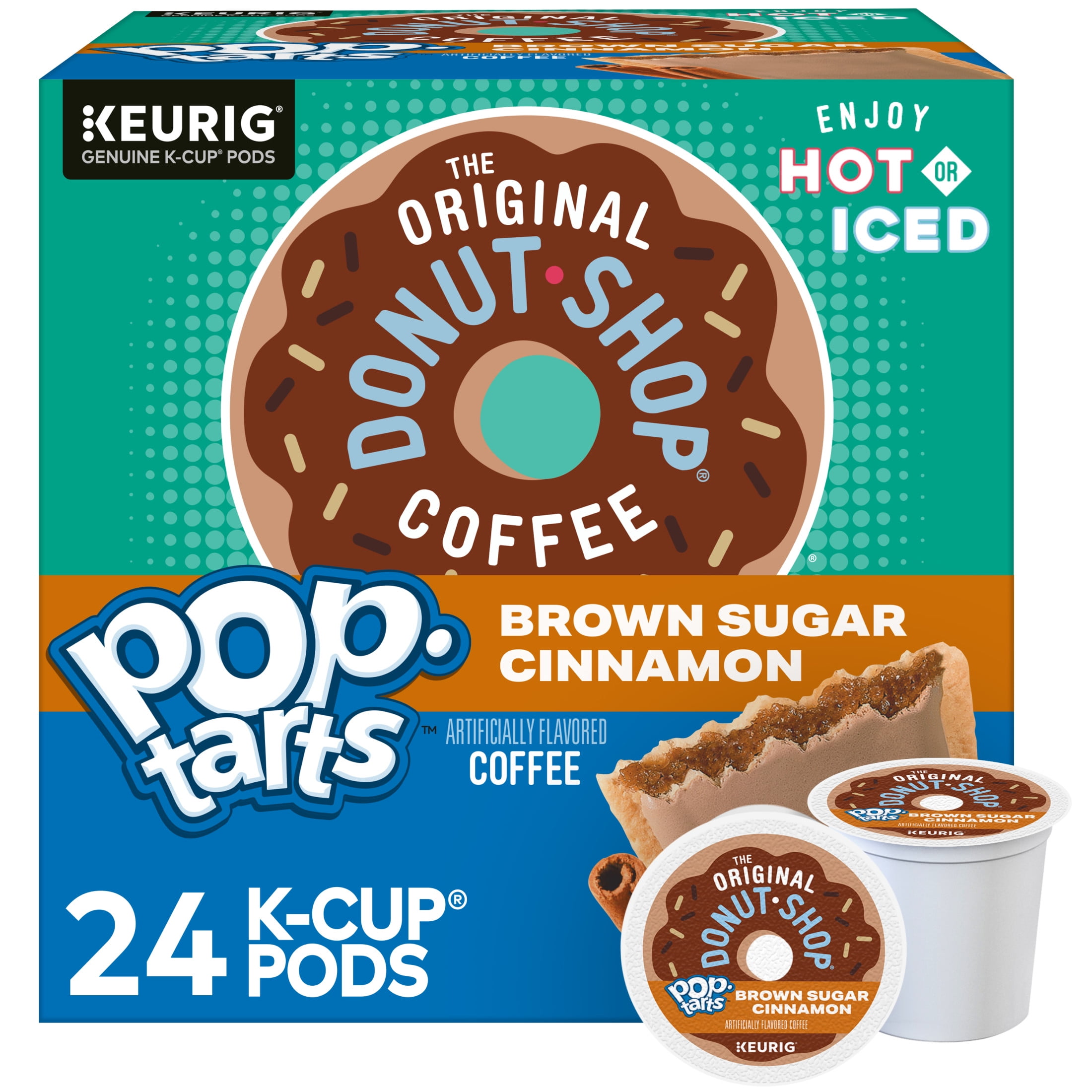 The Original Donut Shop Pop-Tarts Brown Sugar Cinnamon Flavored Coffee Pods (Brown, 24 Count) 8ifft
