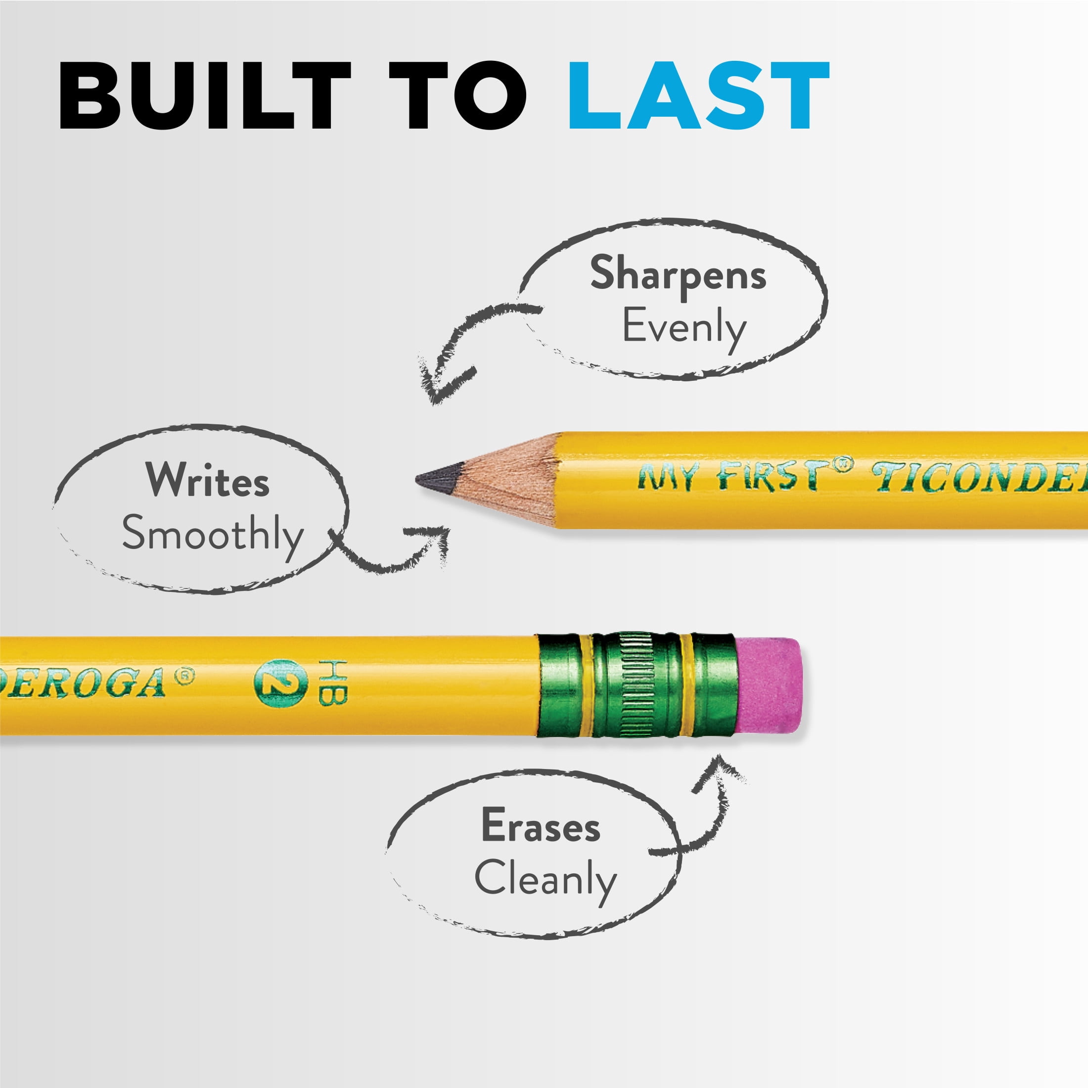 Ticonderoga My First Pencils, Ergonomic Jumbo #2 HB Graphite, Pre-sharpened with Sharpener (Yellow, 4 Count) 86q0j