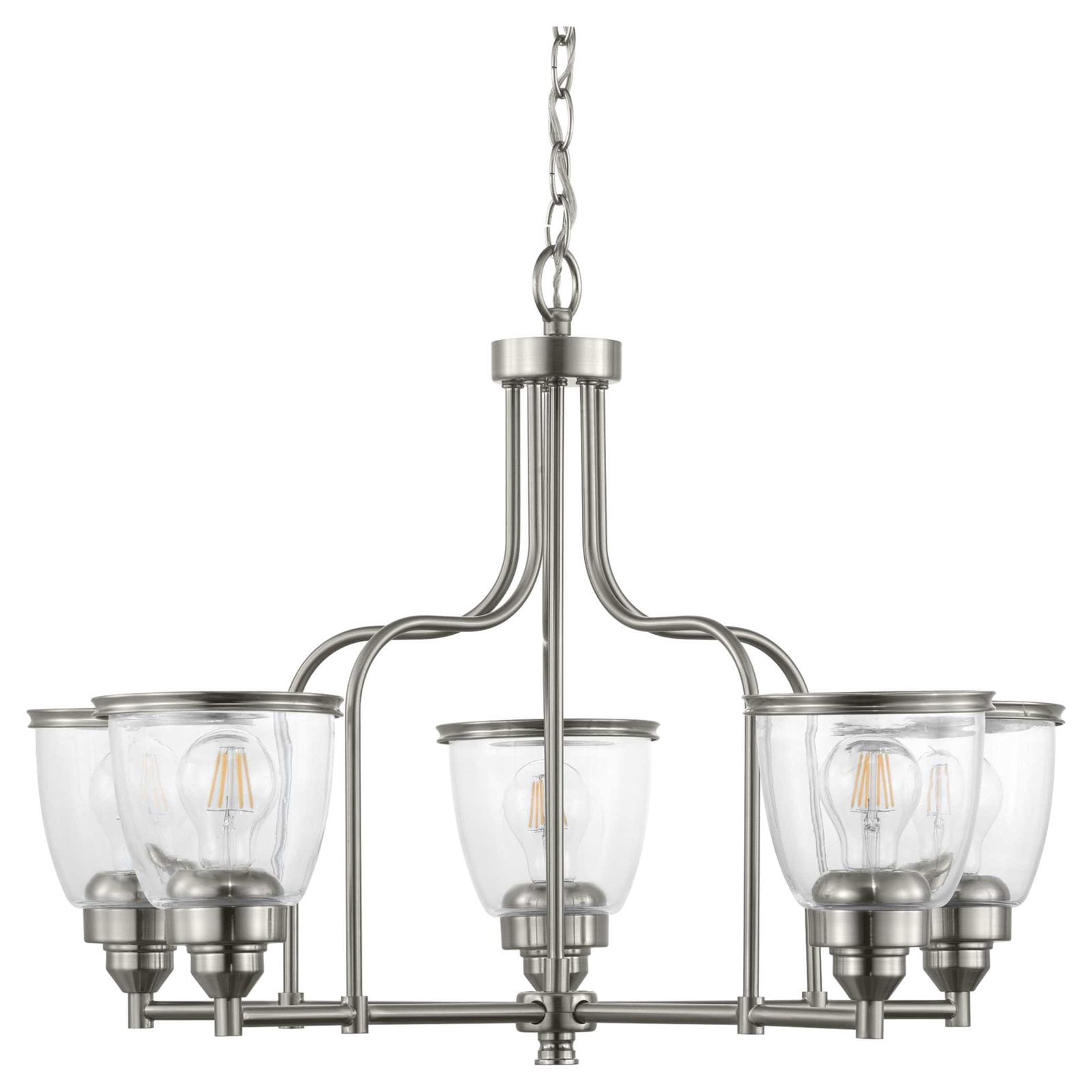 Progress Lighting Saluda 5-Light Chandelier (Brushed Nickel, 28 in Diameter) uu4zg
