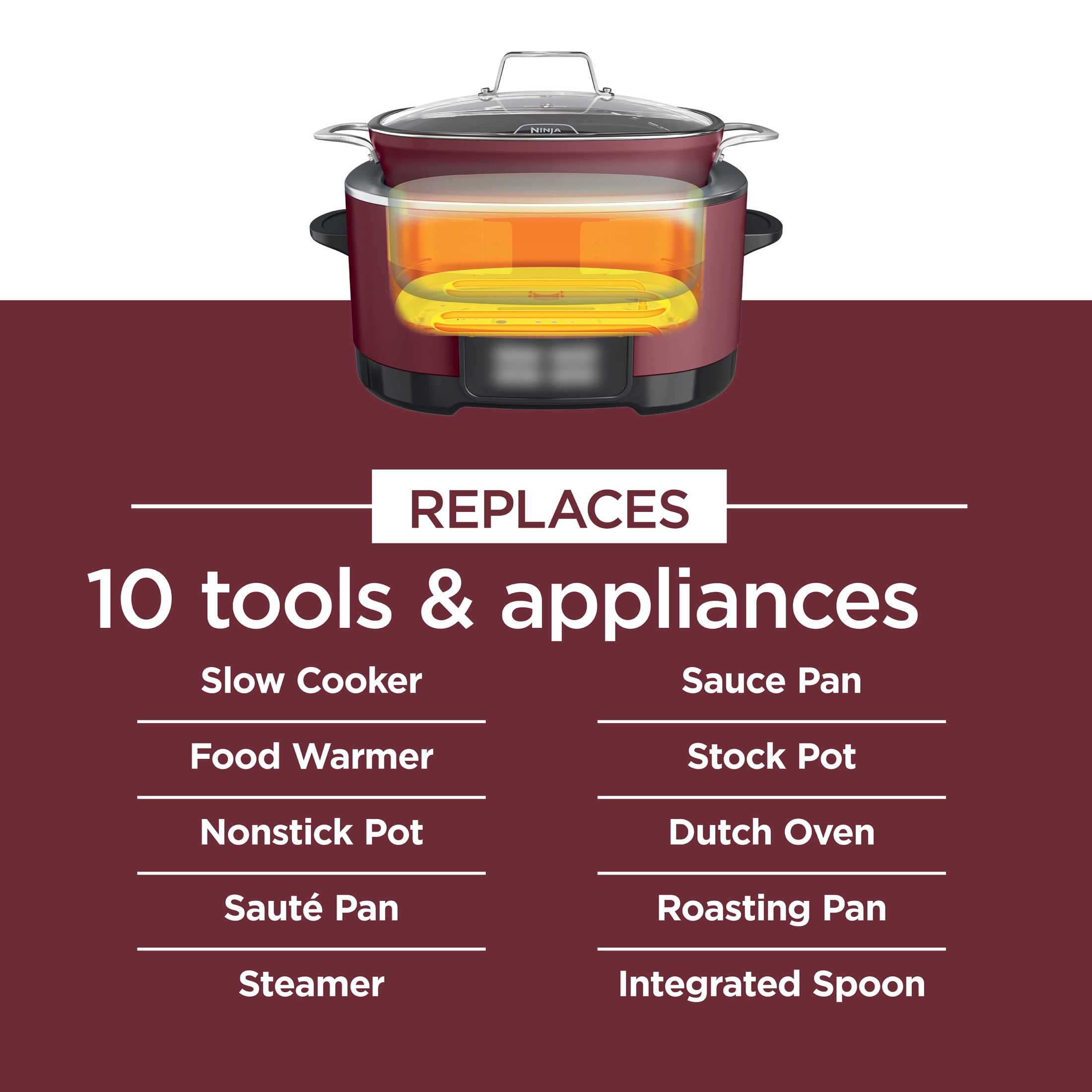 Ninja Foodi Possible 10-in-1 Multi-Cooker with Triple Heat Fusion Technology (Red, 8.5 qt) 0apms
