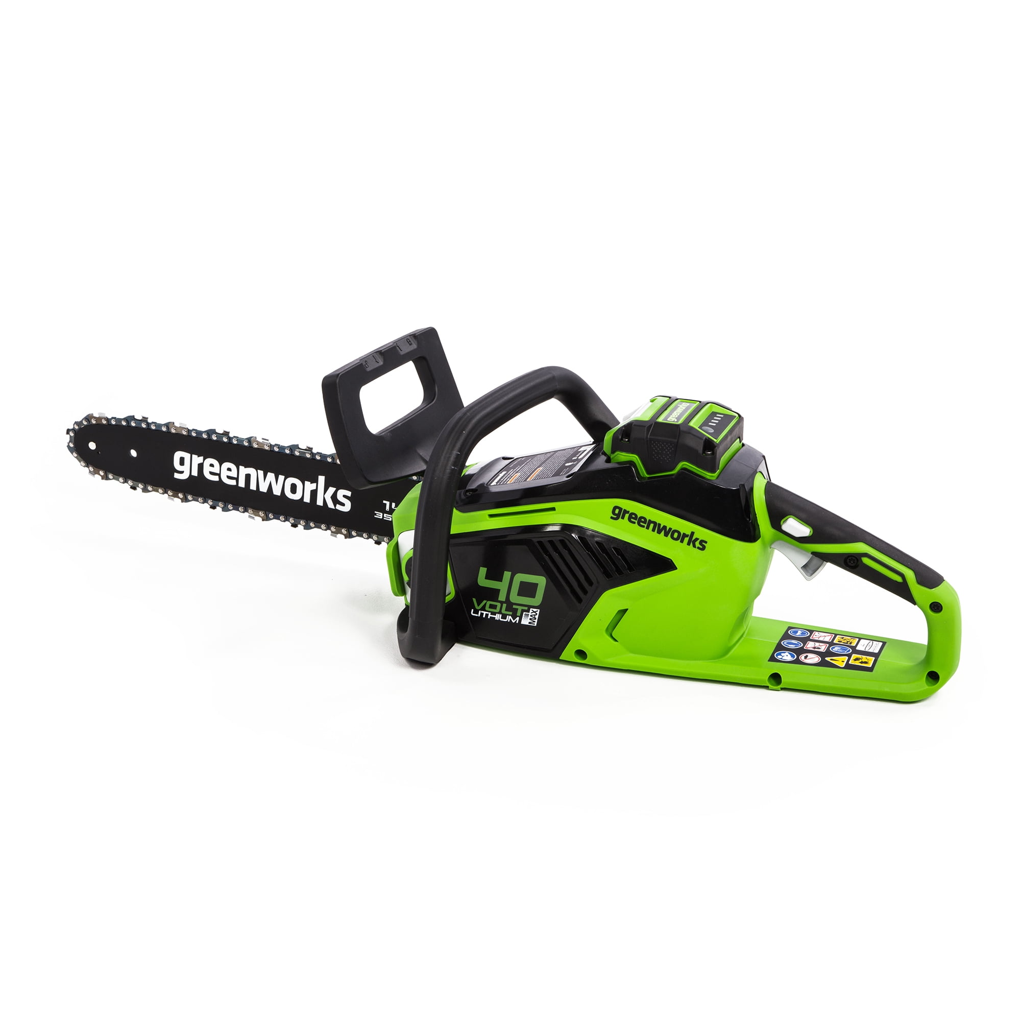 Greenworks 40V 14-inch Brushless Chainsaw Kit with 2.5 Ah Battery and Charger (Green, 14 in) 0sc9m