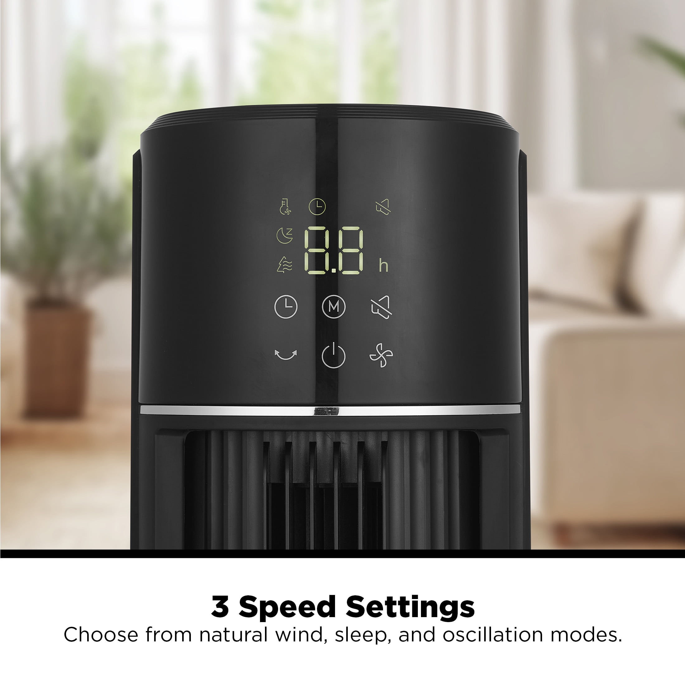 Better Homes & Gardens 40-in Tower Fan with LED Display, Remote Control, and 3-Speed Settings (Black, 40 in) oyq2o