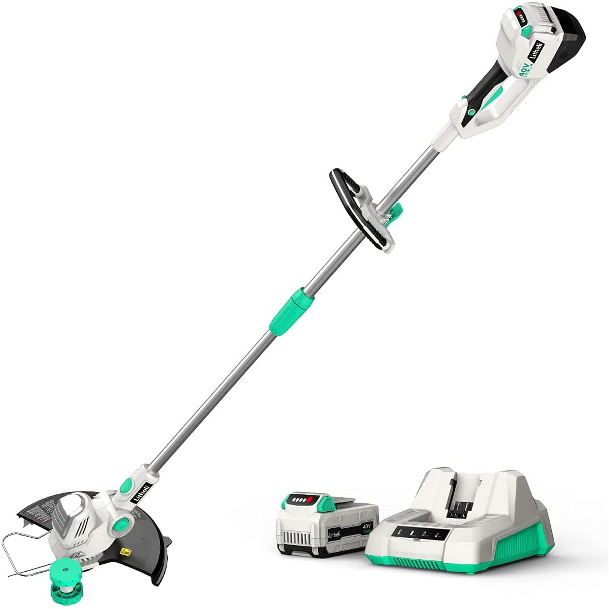 Litheli 40V Cordless String Trimmer and Wheeled Edger, Battery Powered Grass Trimmer with 2.0Ah Battery and Charger (13 in) u0spl