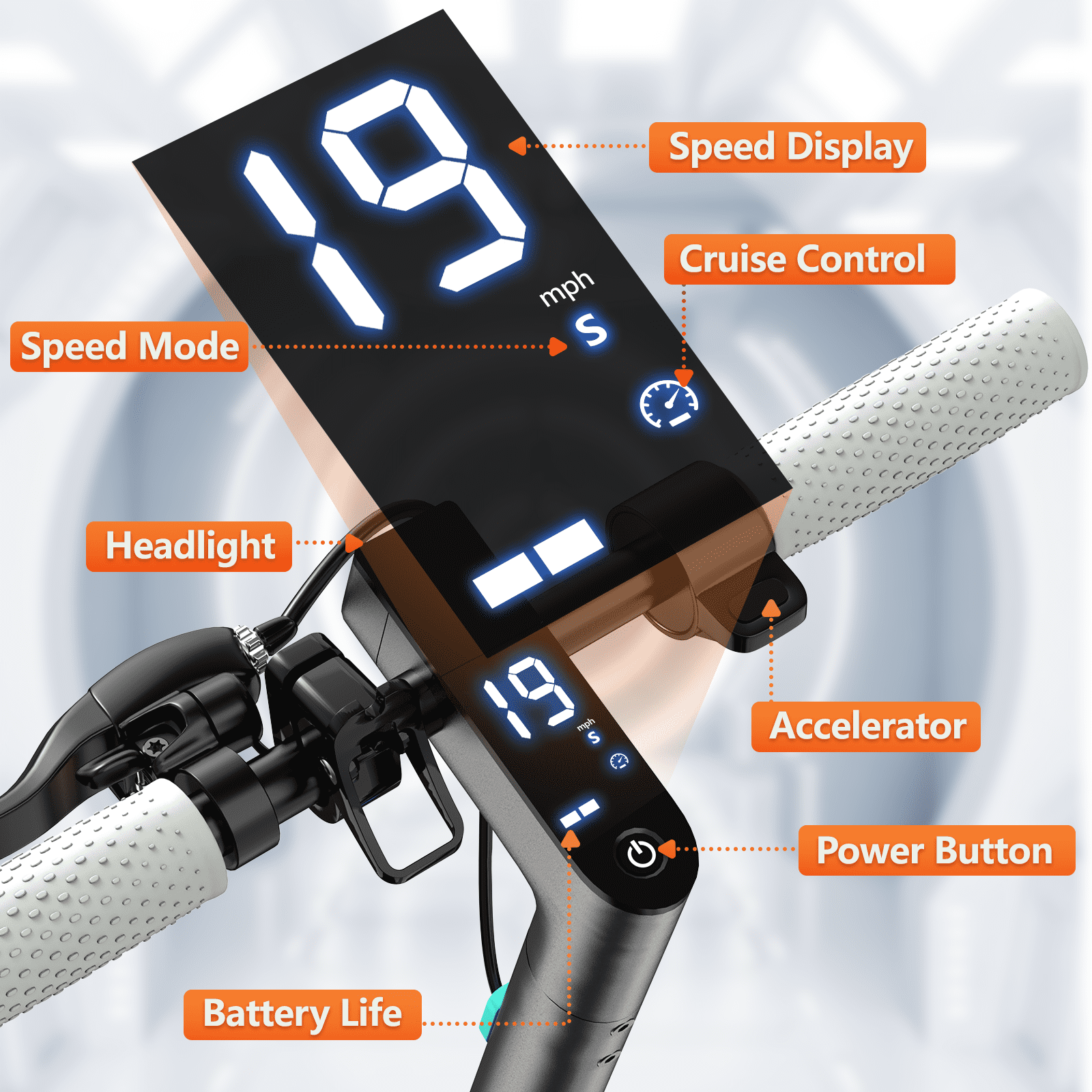 DIERTTIER Electric Scooter for Adults, Portable Foldable Commuter E-Scooter with 350W Motor, 19MPH Max Speed, 16-Mile Range (Blue, 8.5 in Tires) 20ibk