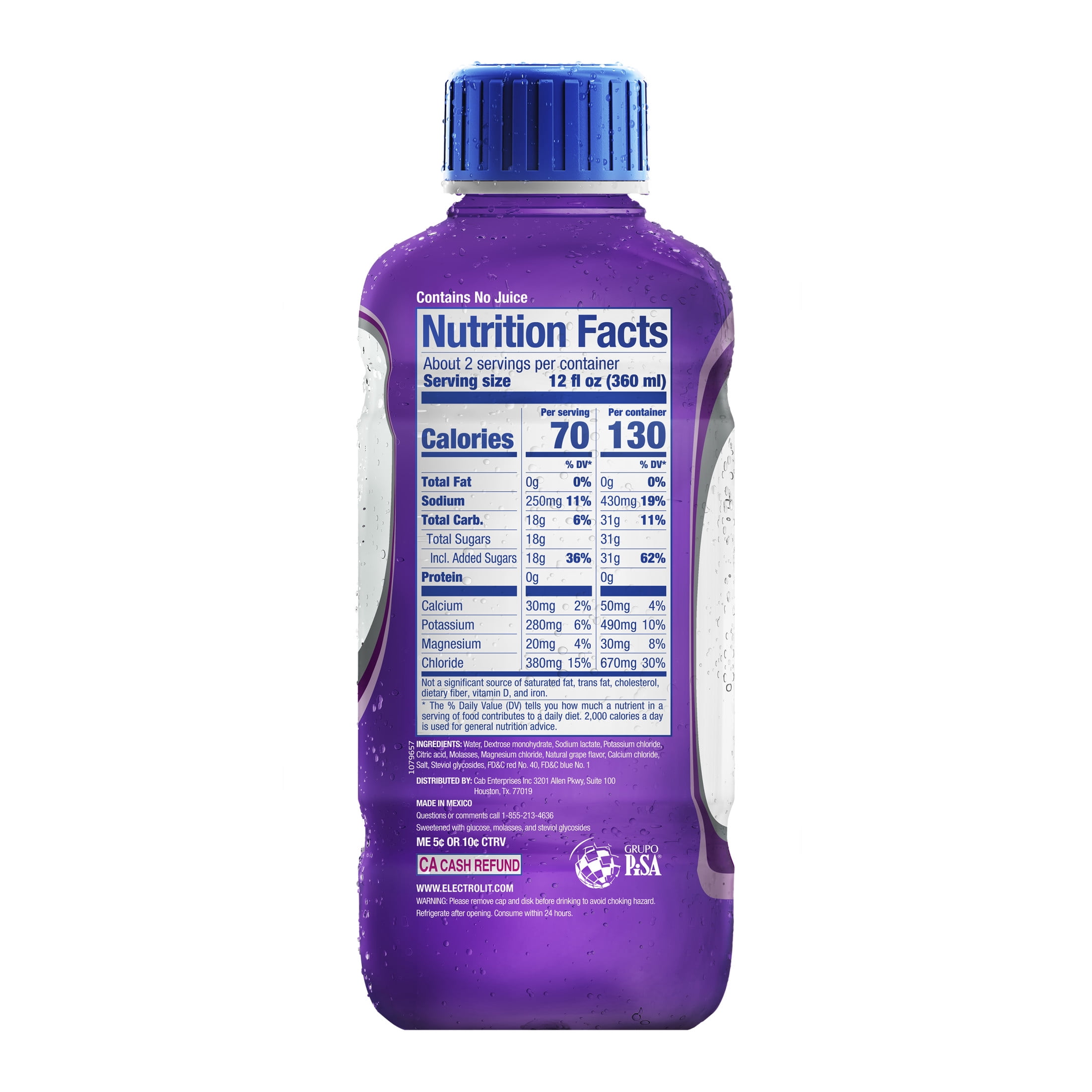 Electrolit Premium Hydration Beverage, Grape Flavor (21 fl oz) 0hxnn