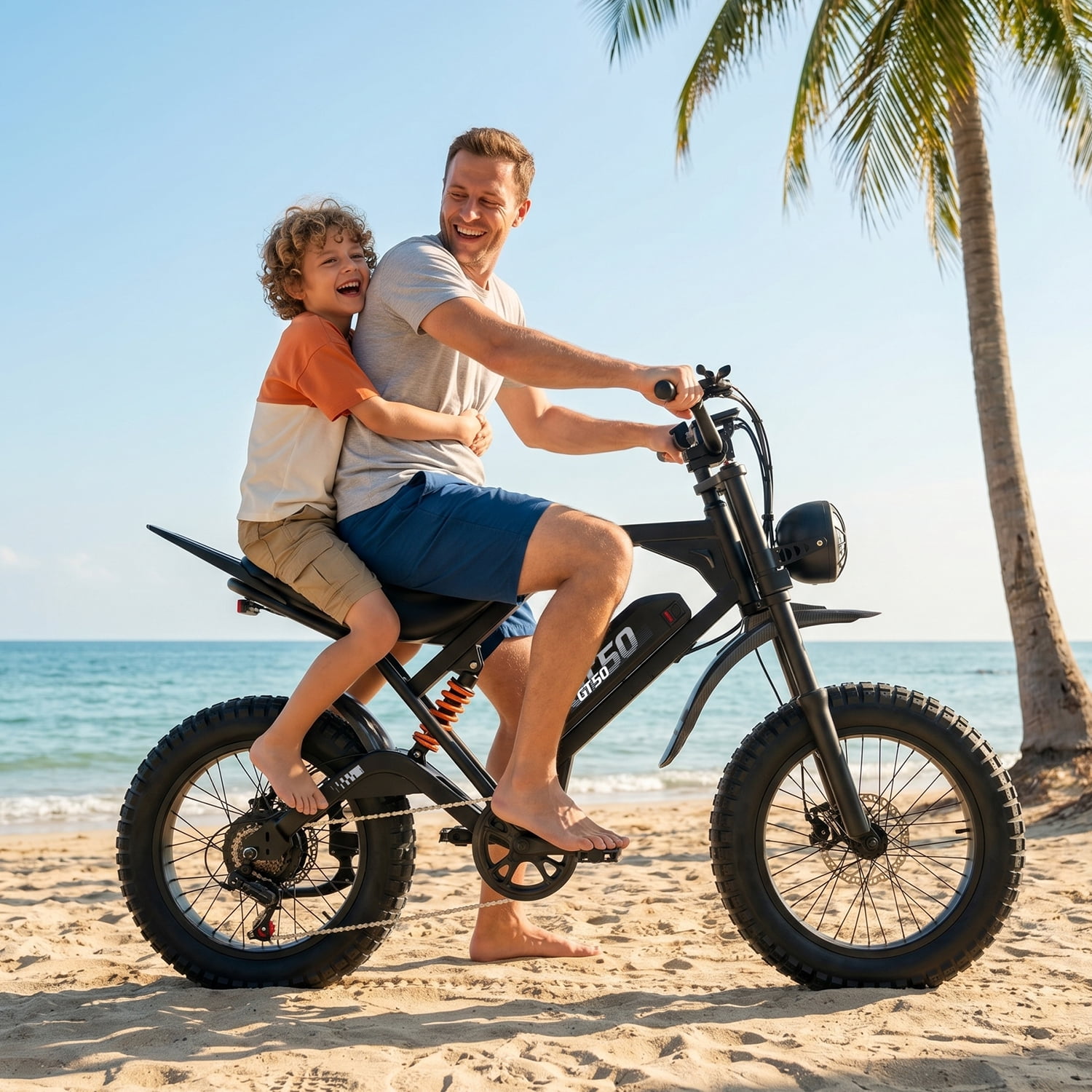 GWEIT Electric Mountain Bike for Adults, 2500W Peak Motor, 20 in Fat Tire E-Bike, Dual Suspension, 48V 25Ah Battery (Black, 20 in) njnt4