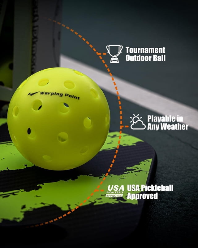 Warping Point Outdoor Pickleball Balls USAPA Approved (Yellow, 12 Pack) rcldx - Image 2
