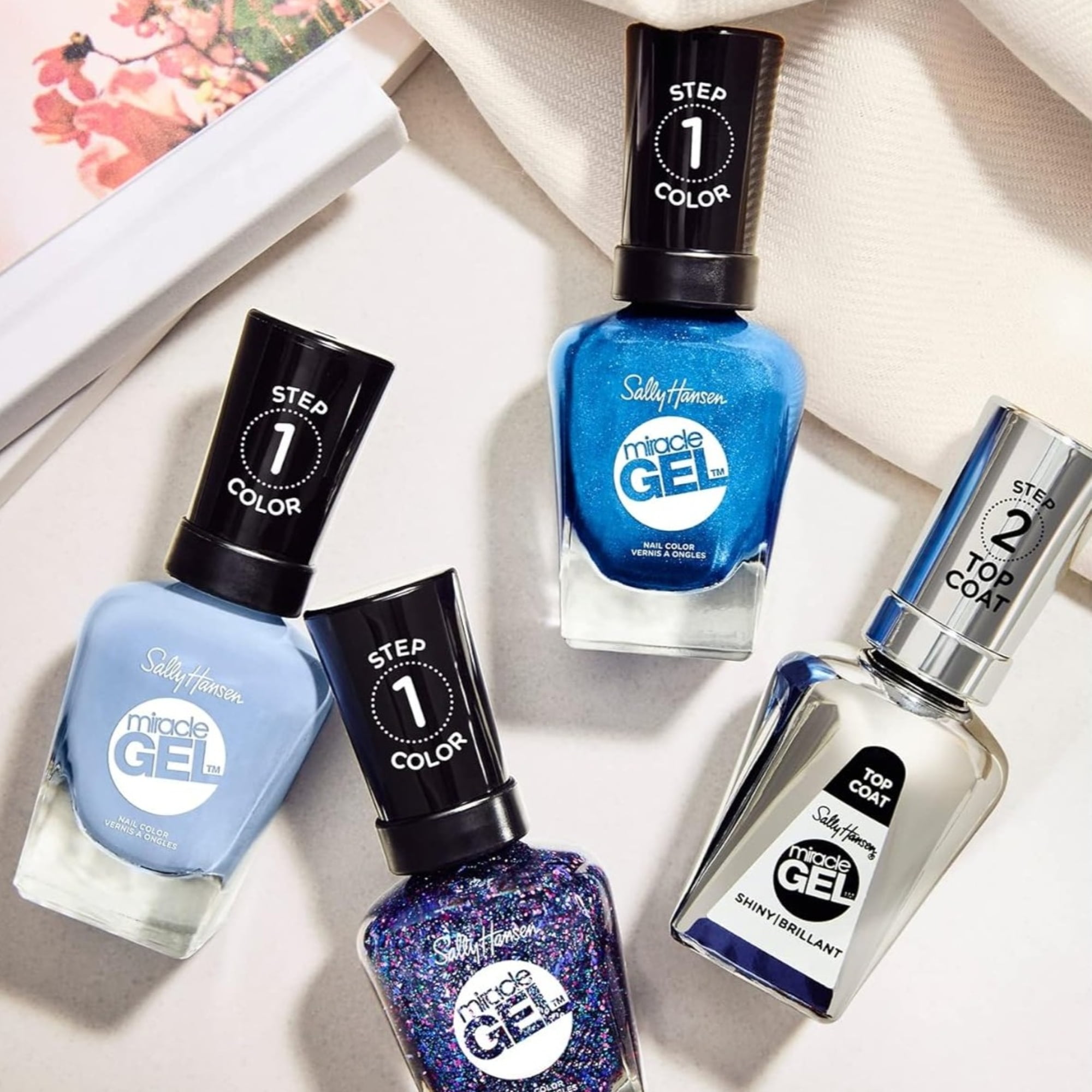 Sally Hansen Miracle Gel Nail Polish, Long-lasting High-shine Finish (Blue, 0.5 fl oz) 7fru1
