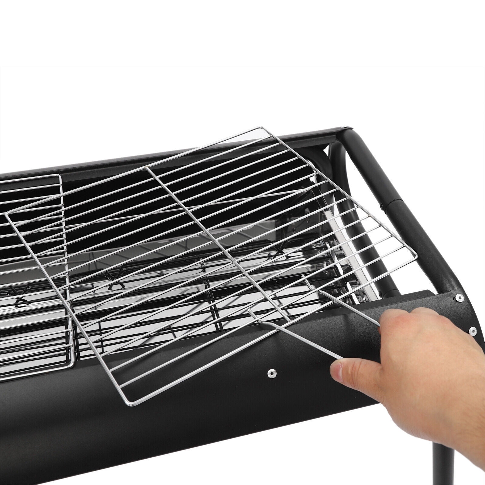Generic Portable Charcoal Grill Outdoor BBQ Griddle with Detachable Design (Black, 28.74 x 14.57 x 32.28 in) r4s2v