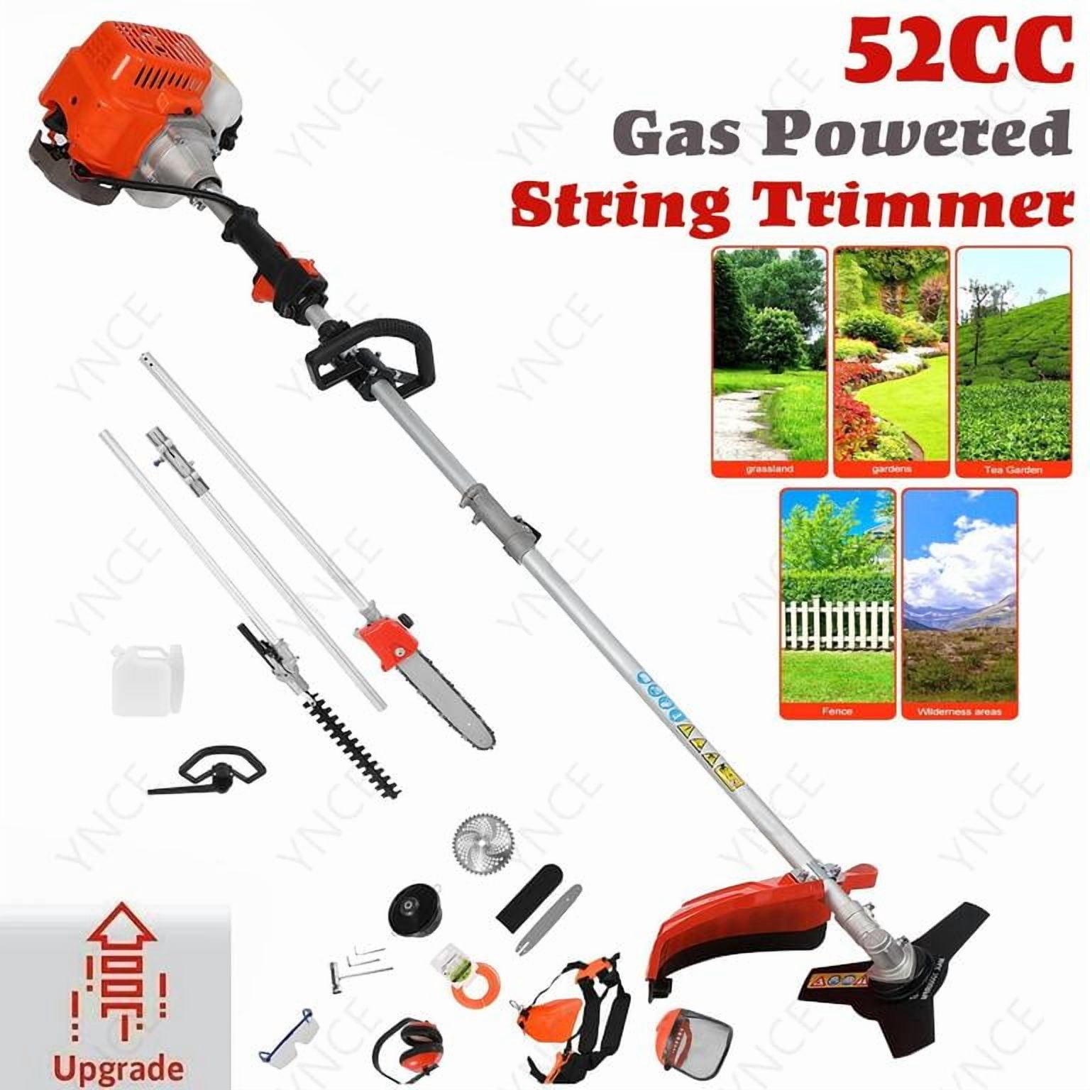 YNCE 5-in-1 Gas Powered Multi-Tool Hedge Trimmer and Brush Cutter (Orange, 52CC Engine) r70bd
