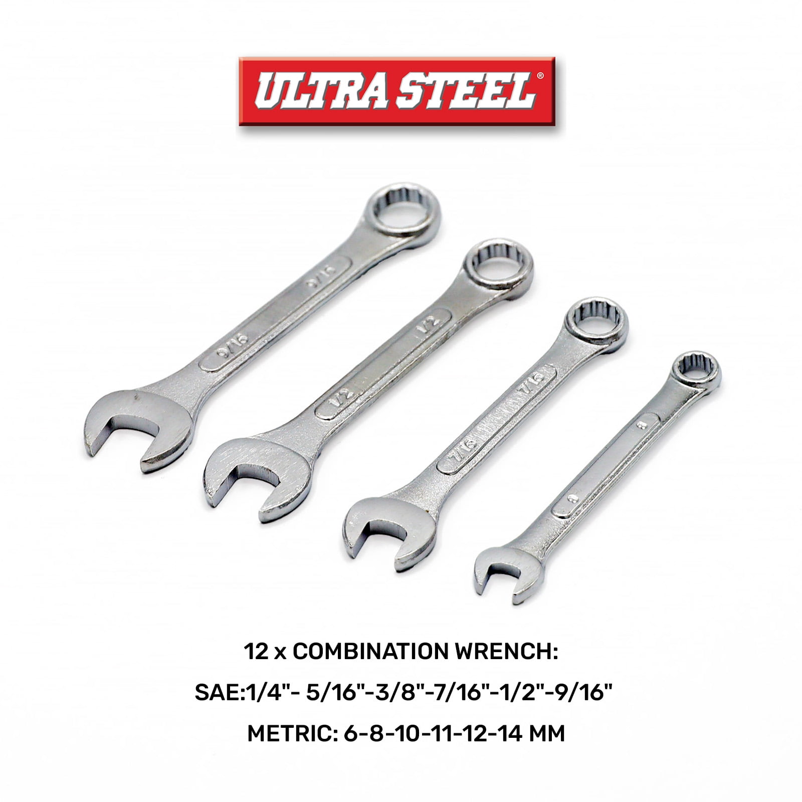 Ultra Steel 113-Piece Professional Mechanic Tool Set with Ratchet, Sockets, and Bits (113-Piece Set) c8i94