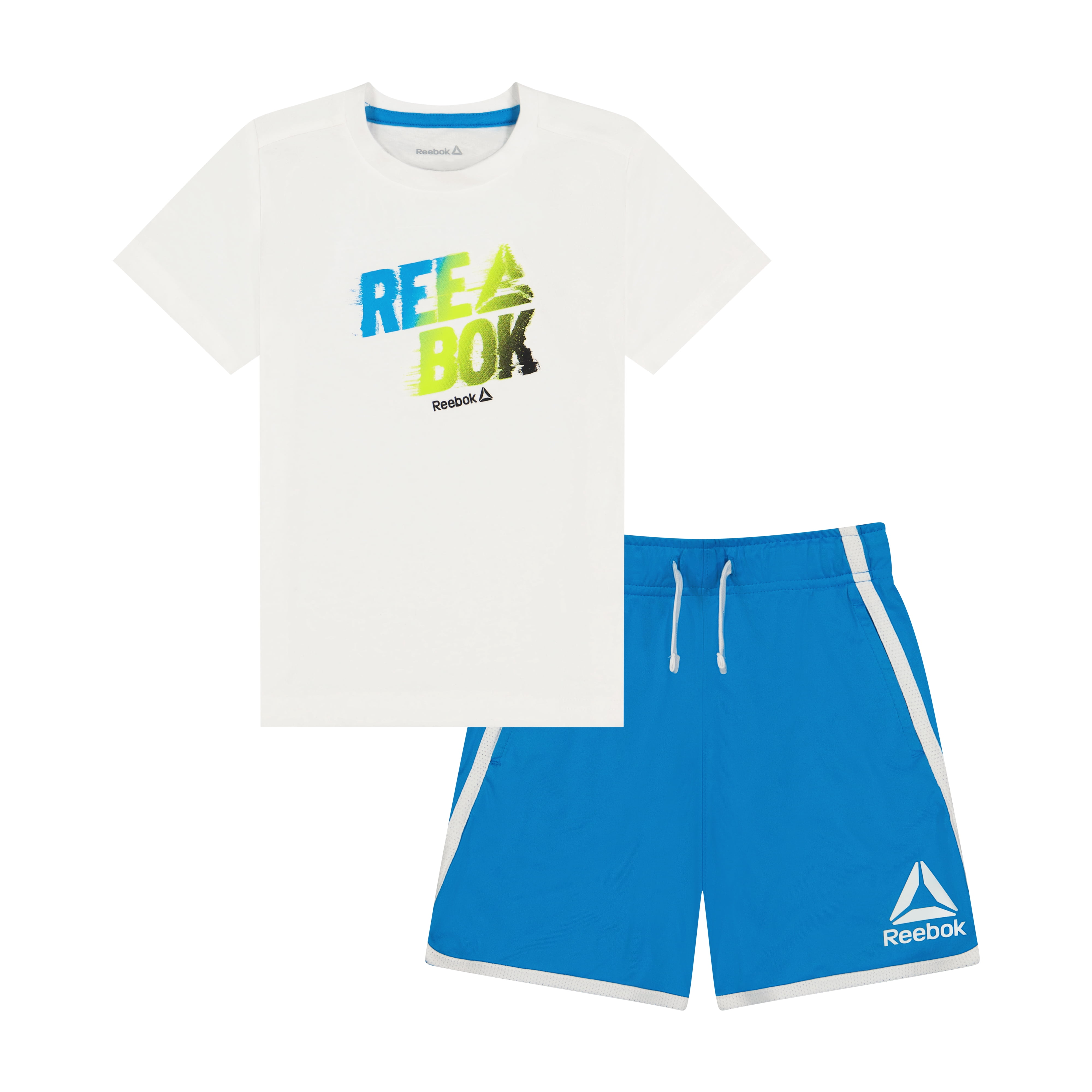 Reebok Toddler Boys Velocity Athletic Tee and Short Set (White, 2T) 96p5g
