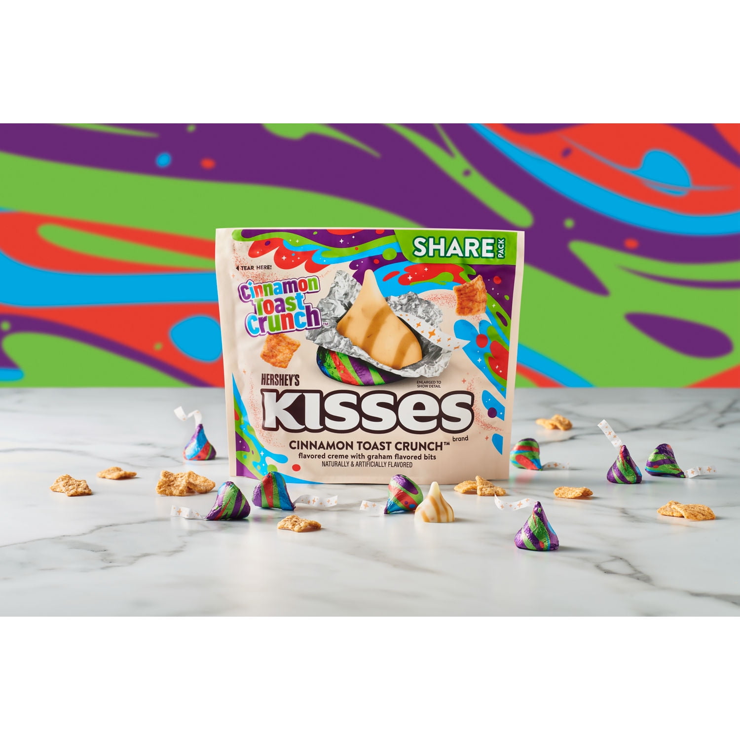 Hershey's Kisses Cinnamon Toast Crunch Flavored Candy, Creamy Milk Chocolate with Cereal Bits (9 oz) 21i7o