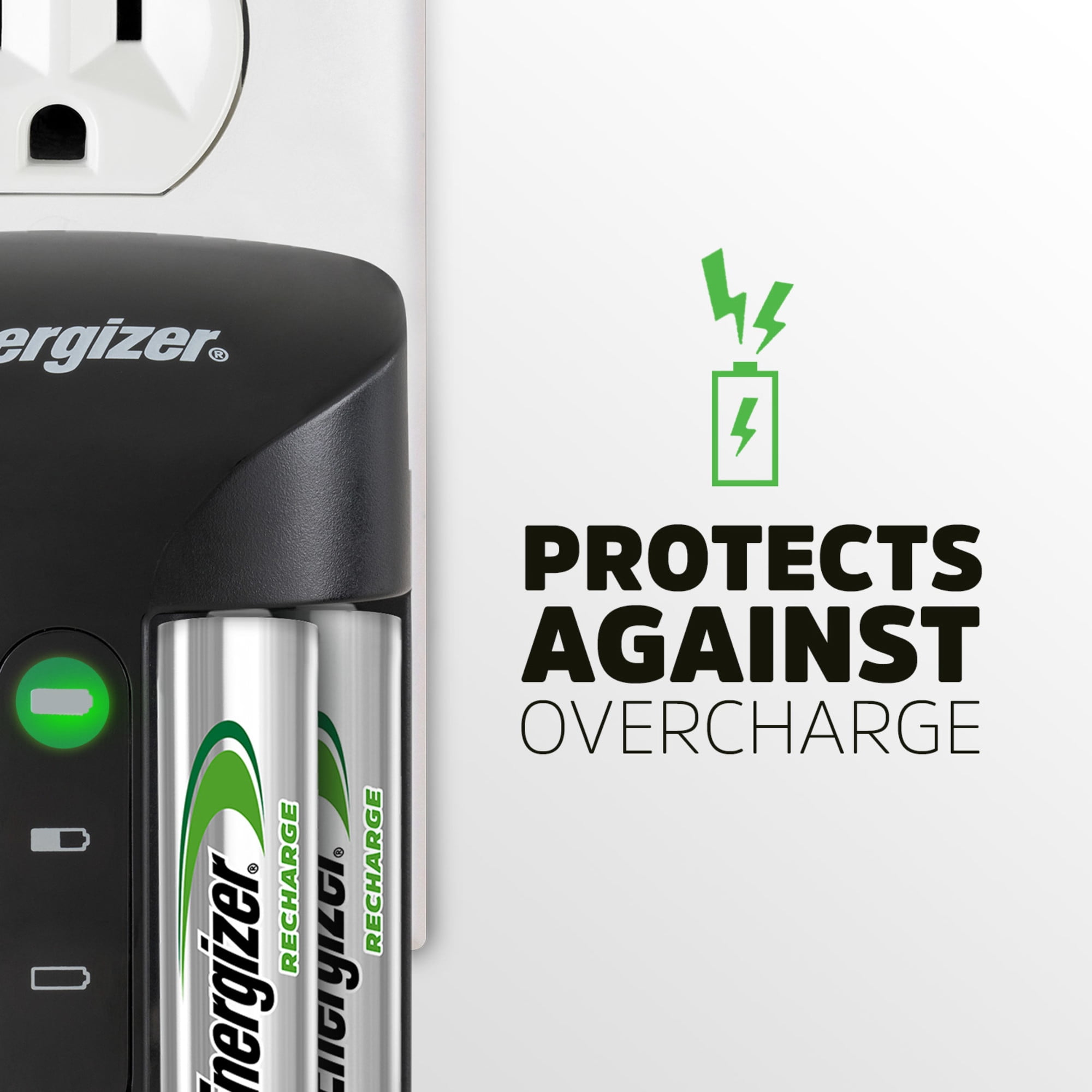 Energizer Recharge Pro Battery Charger for AA and AAA NiMH Batteries (4 AA Batteries Included) ojavs