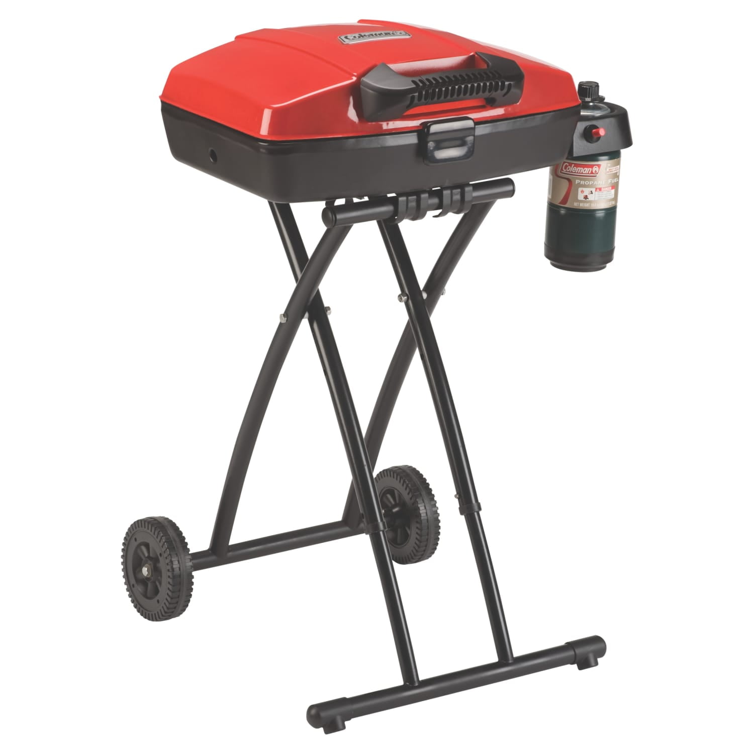 Coleman RoadTrip Sportster Propane Gas Grill Portable Outdoor Cooking Stove (Red, 225 sq. in.) q53h3