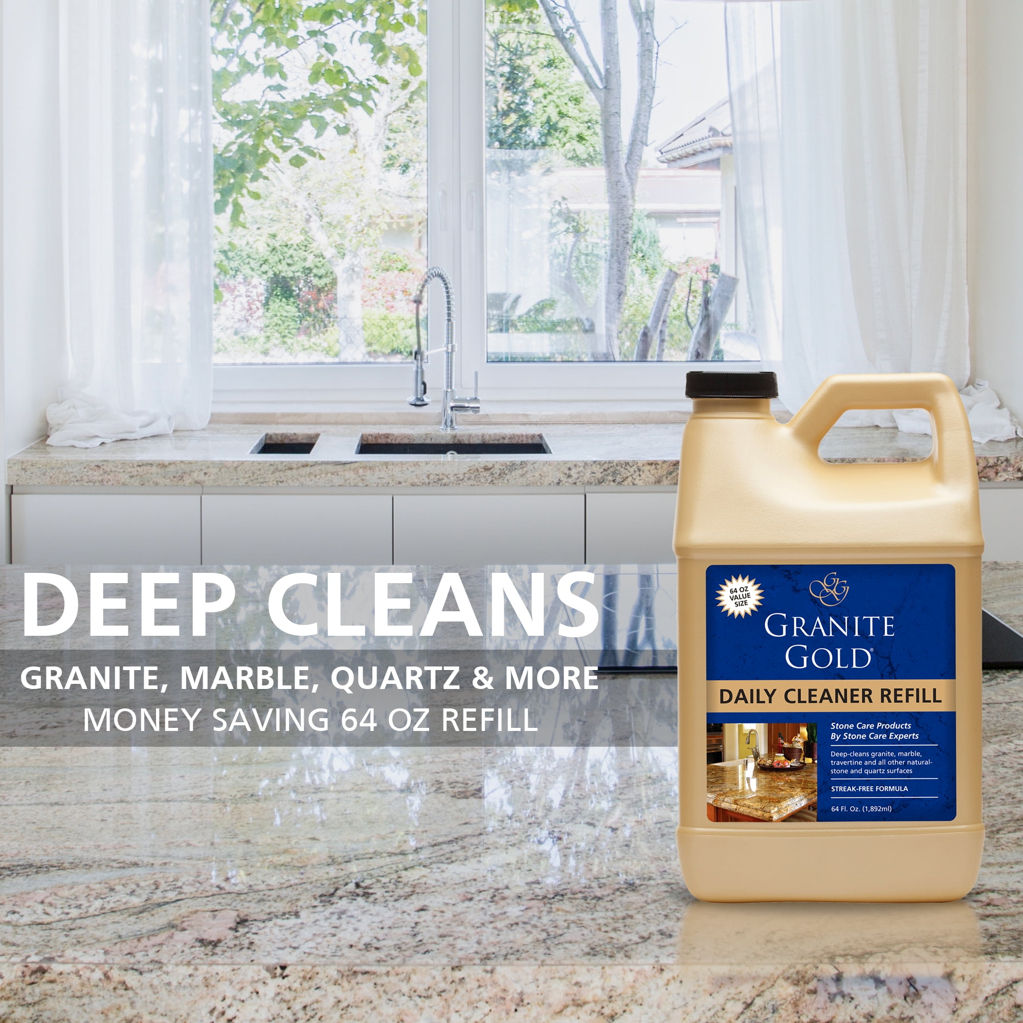 Granite Gold Daily Cleaner for Natural Stone and Quartz Surfaces (64 fl oz) alqup