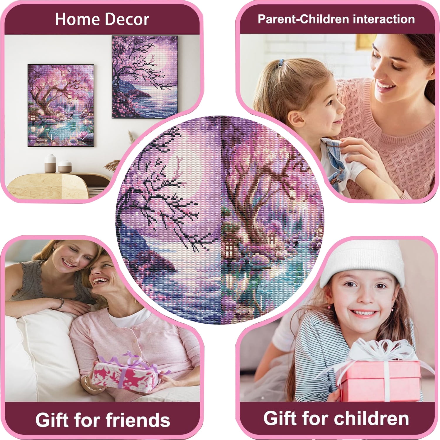 CSZPPQAF Tree Diamond Painting Kits for Adults (Full Round Drill, 2-Pack) 3uqit