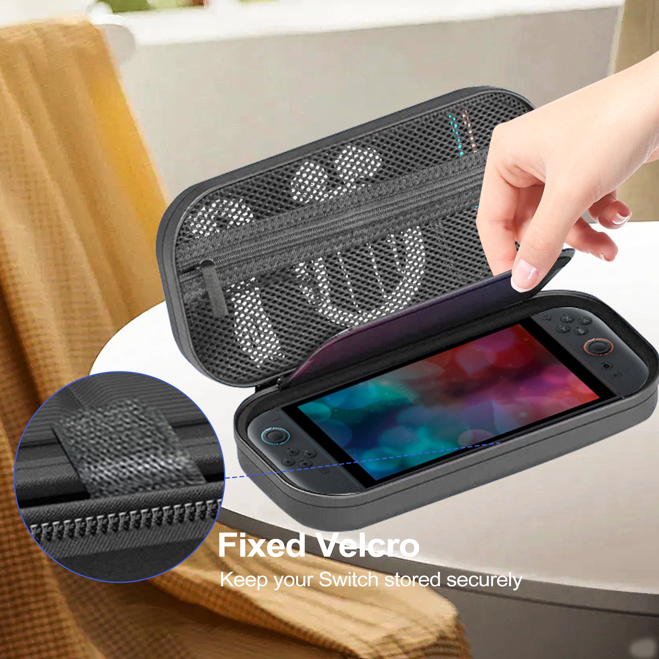 YUOY Carrying Case for Nintendo Switch 2 (2025), Hard EVA Travel Protective Storage Bag with Screen Protector (Black, 1 Pack) kvp0u