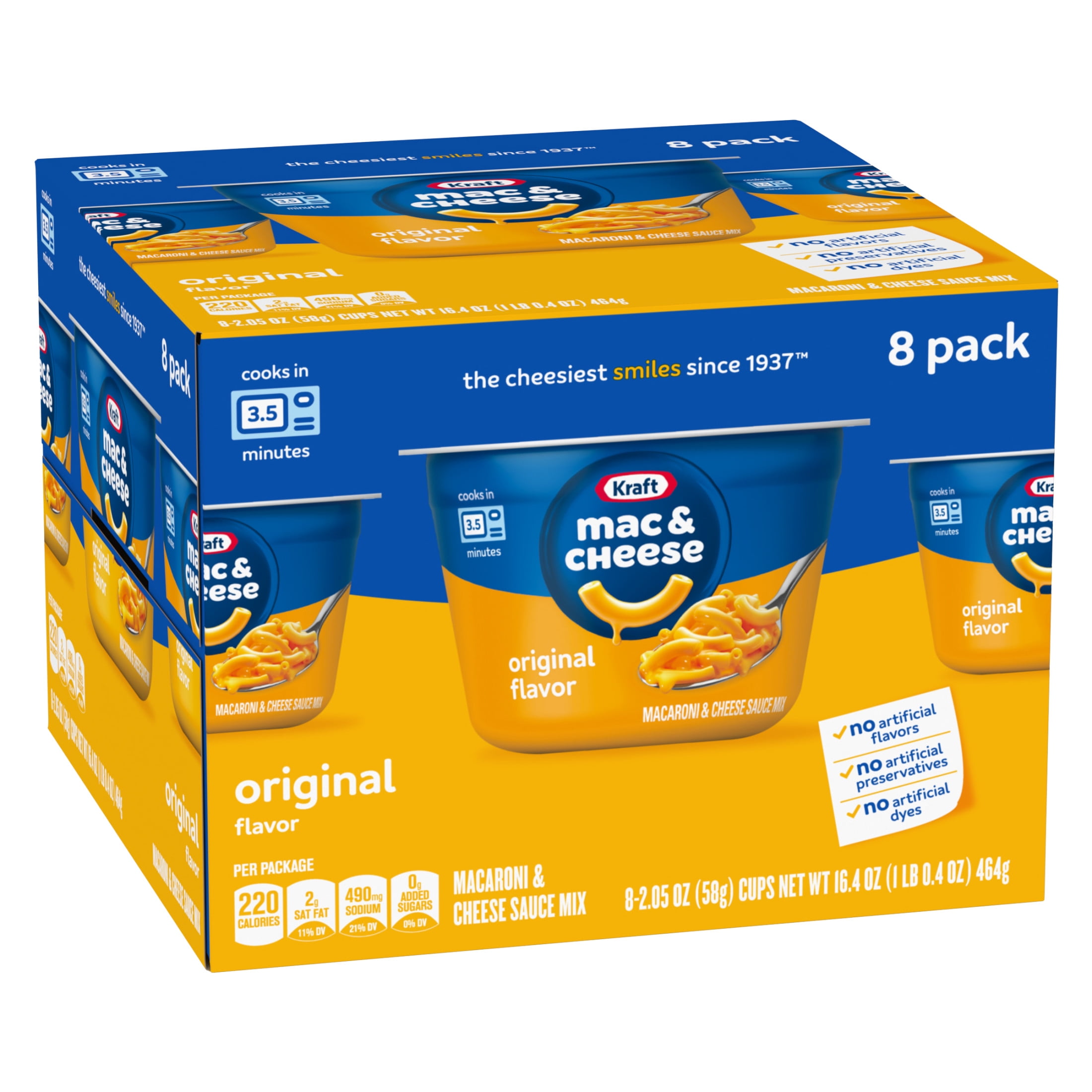 Kraft Original Macaroni and Cheese Dinner Cups (8 Pack, 2.05 oz Each) 9nz4p