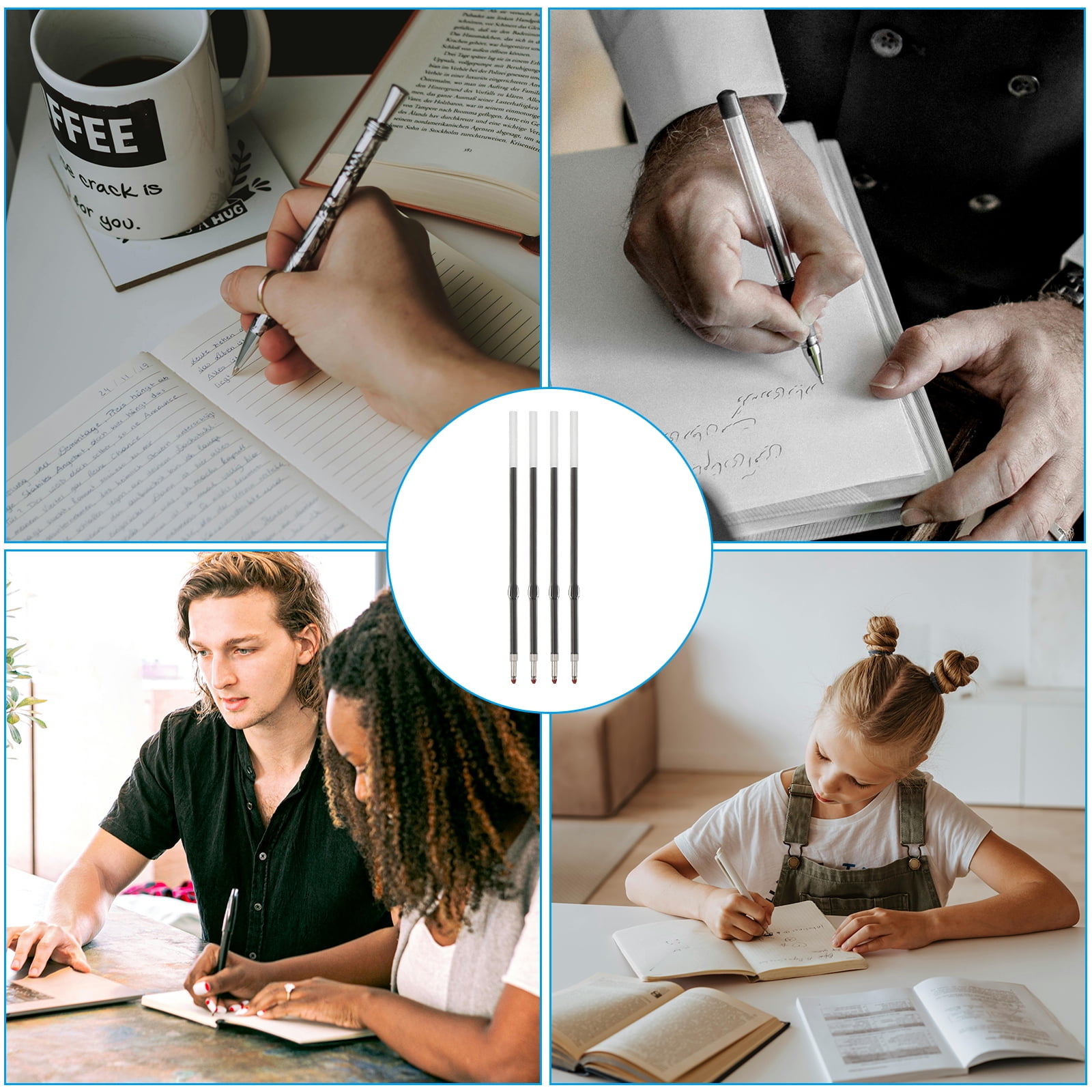 Uxcell Retractable Ballpoint Pen Refills, Smooth Writing Medium Point Ink (Black, 50 Pack, 3.92 in) jr9fs