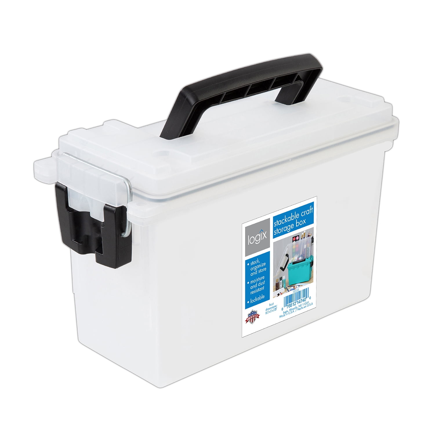Logix Craft Storage Box, Heavy-Duty Organizer for Supplies (Frost White, 2 Pack, 11.5 x 5.06 x 7.25 in) ogy31