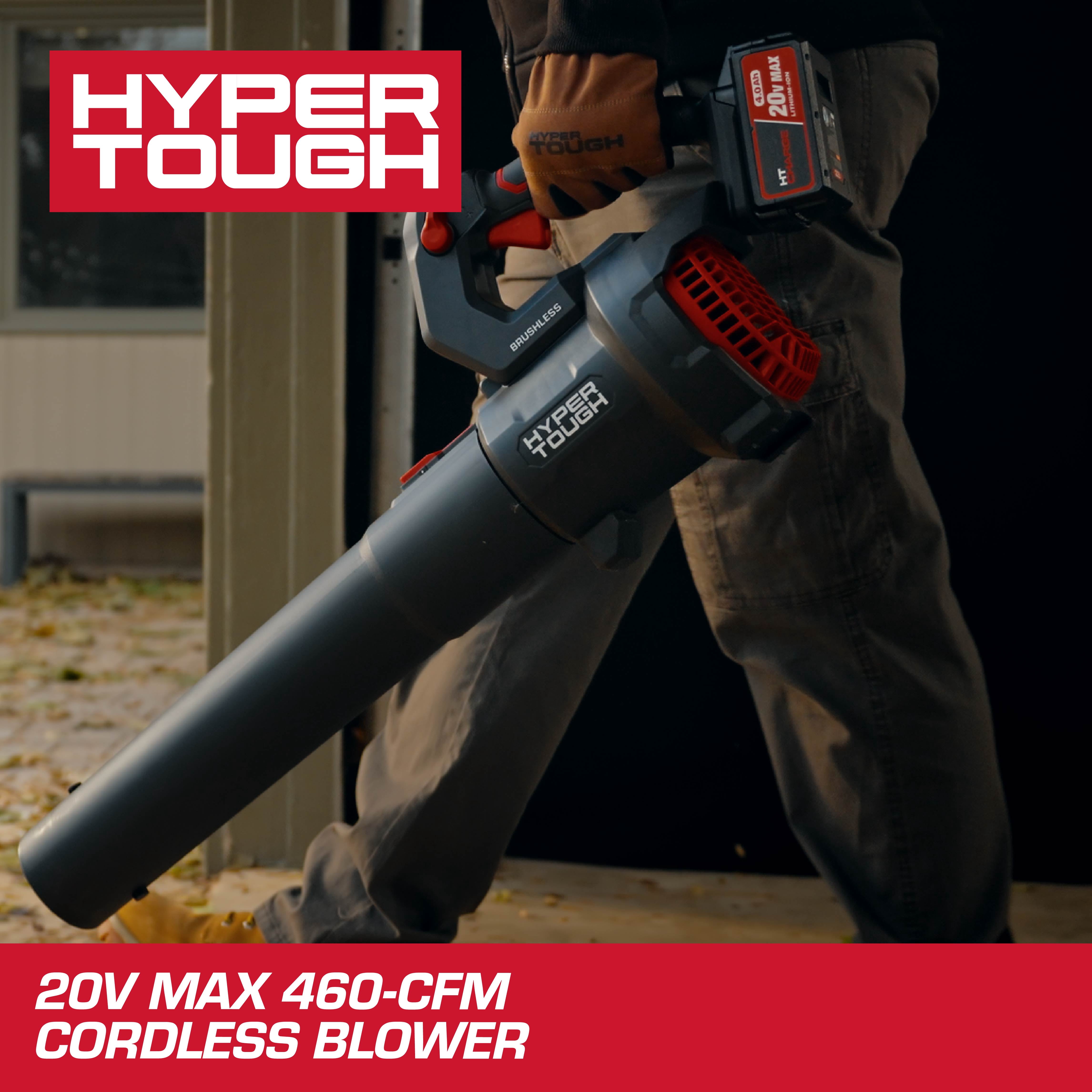 Hyper Tough 20V Brushless Cordless Leaf Blower with 4.0Ah Battery and Charger (460 CFM, 110 MPH) oo192