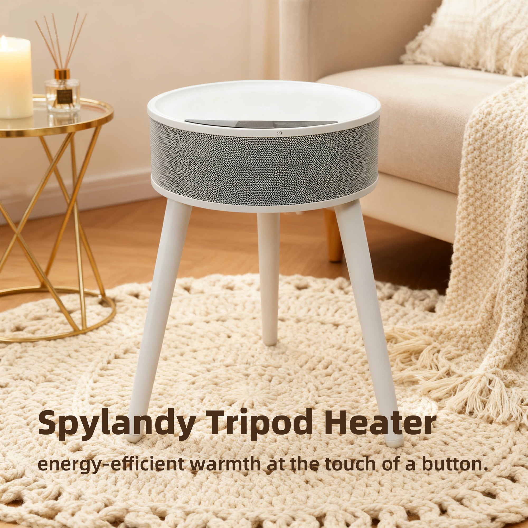Onail 1500W Portable Ceramic Space Heater with Remote Control and Adjustable Thermostat (White) liiio - Image 8