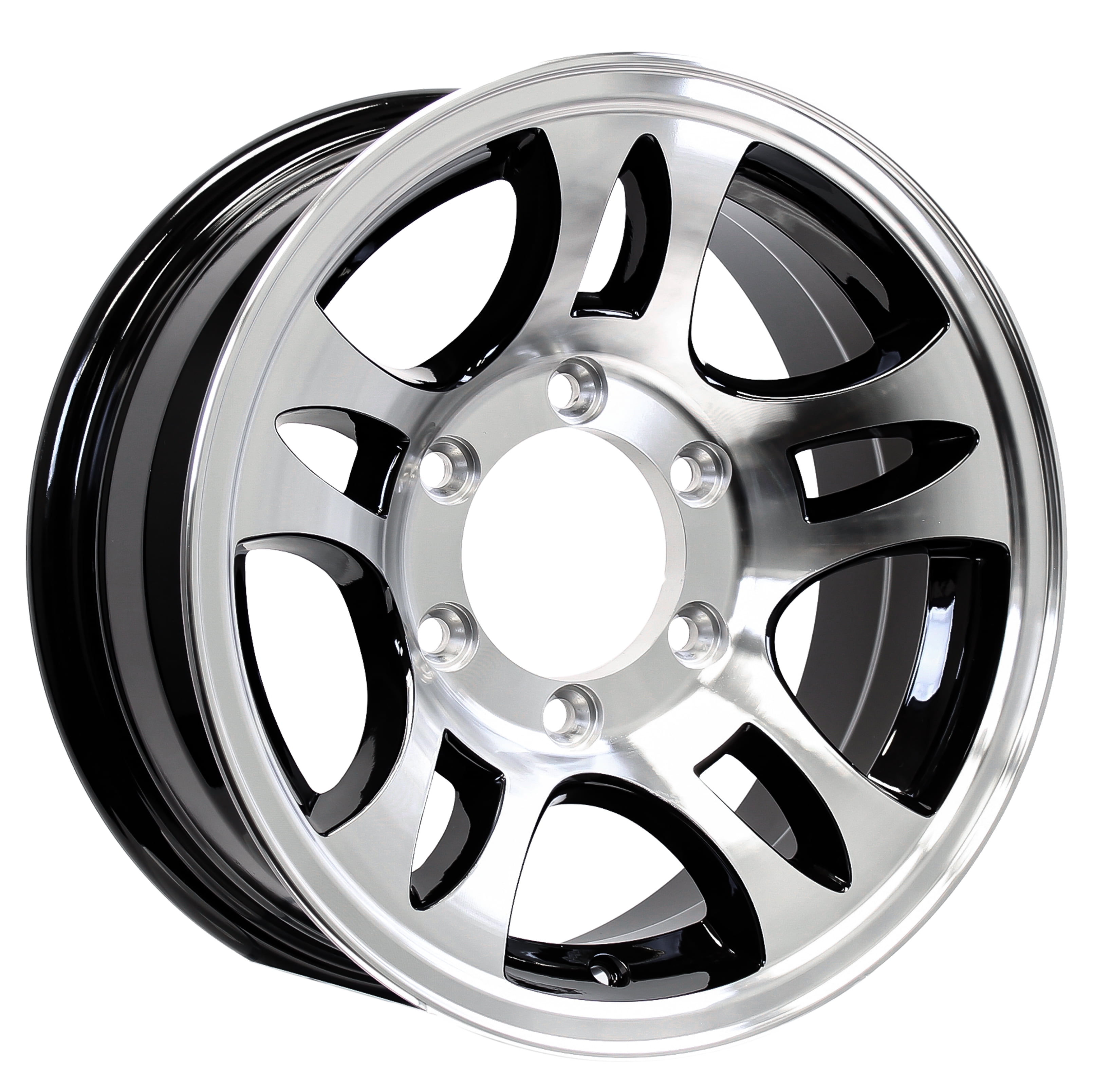 eCustomRim Aluminum Trailer Wheel T03 Series (Black, 15x6 in, 6 Lug on 5.5 in) af2io