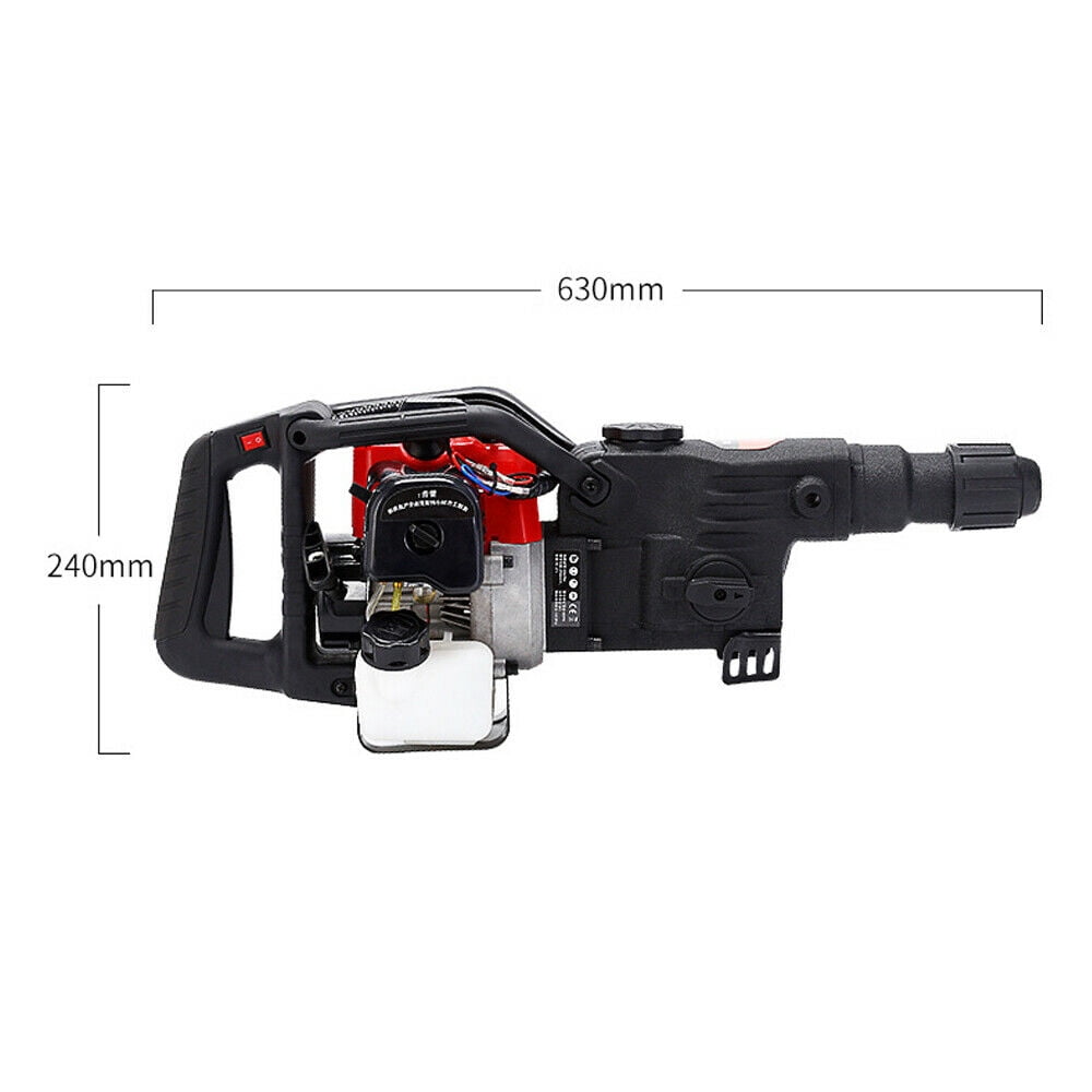 Fetcoi Gas Powered Demolition Jack Hammer 32.7CC 1.8kW Concrete Breaker (Black, 1.6 in Max Drilling Diameter) 3g9m7