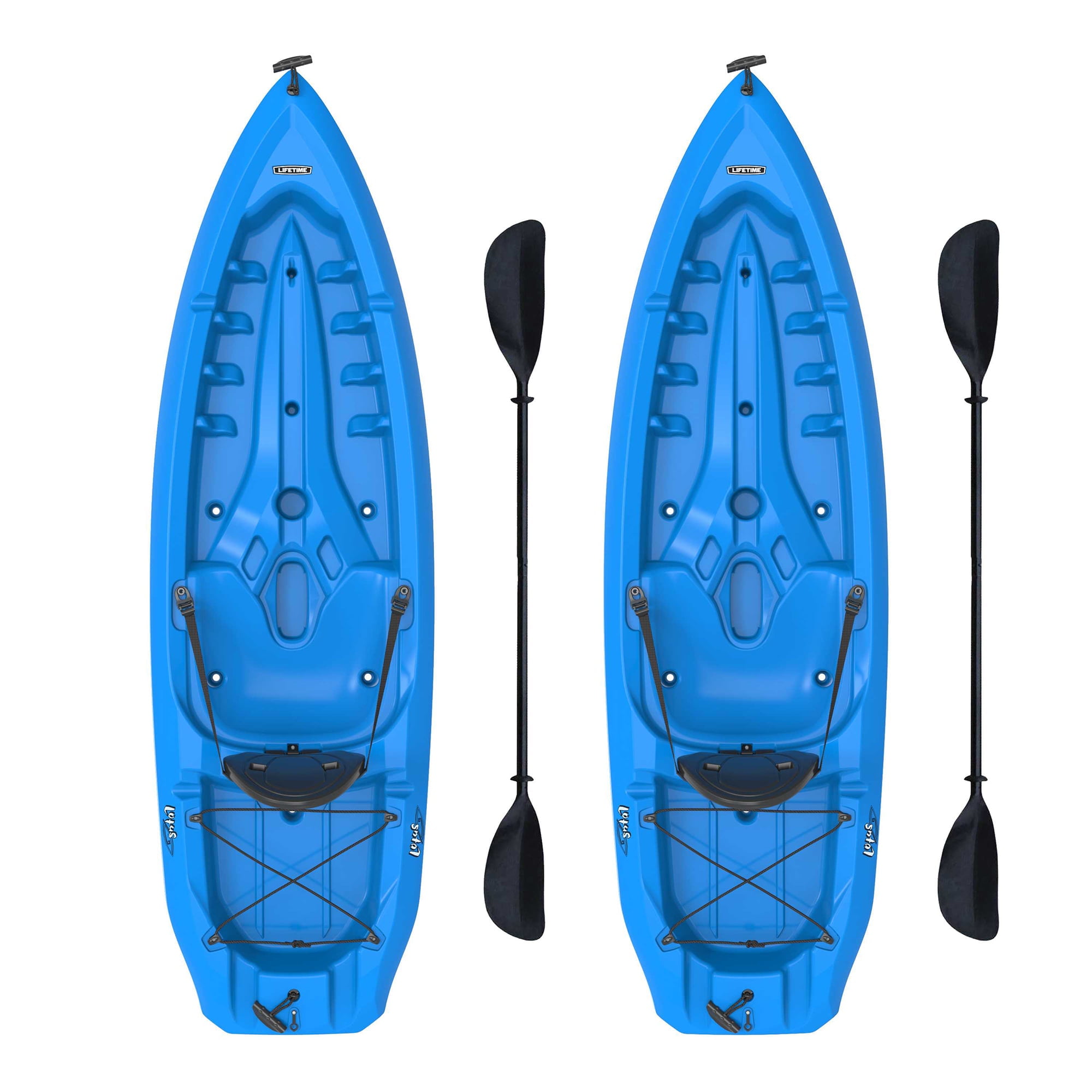 Lifetime Lotus Sit-On-Top Kayak with Paddle (Blue, 8 ft, 2-Pack) 9etom