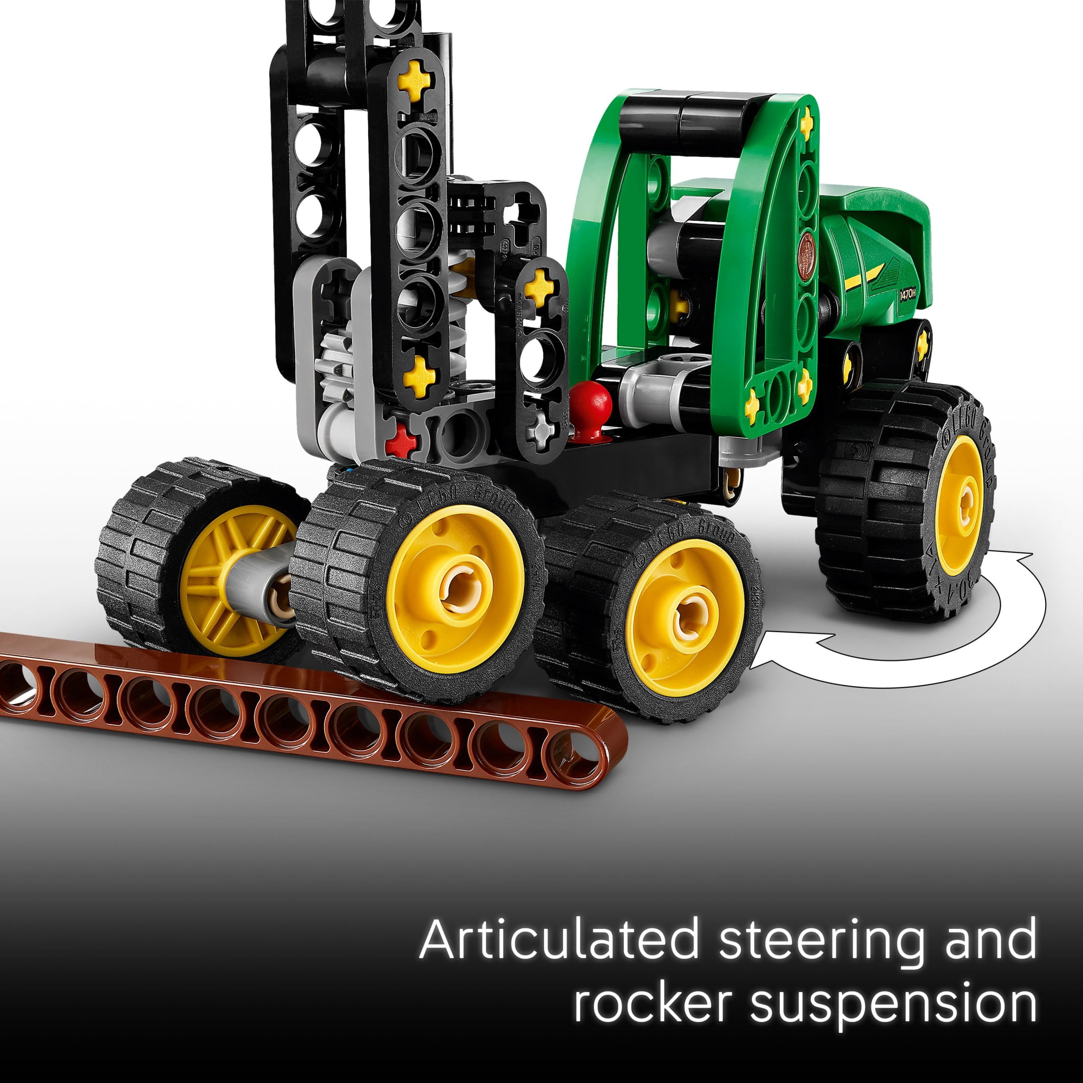 LEGO Technic John Deere 1470H Wheeled Harvester Building Set with Realistic Steering and Suspension (117 Pieces) fx1mi