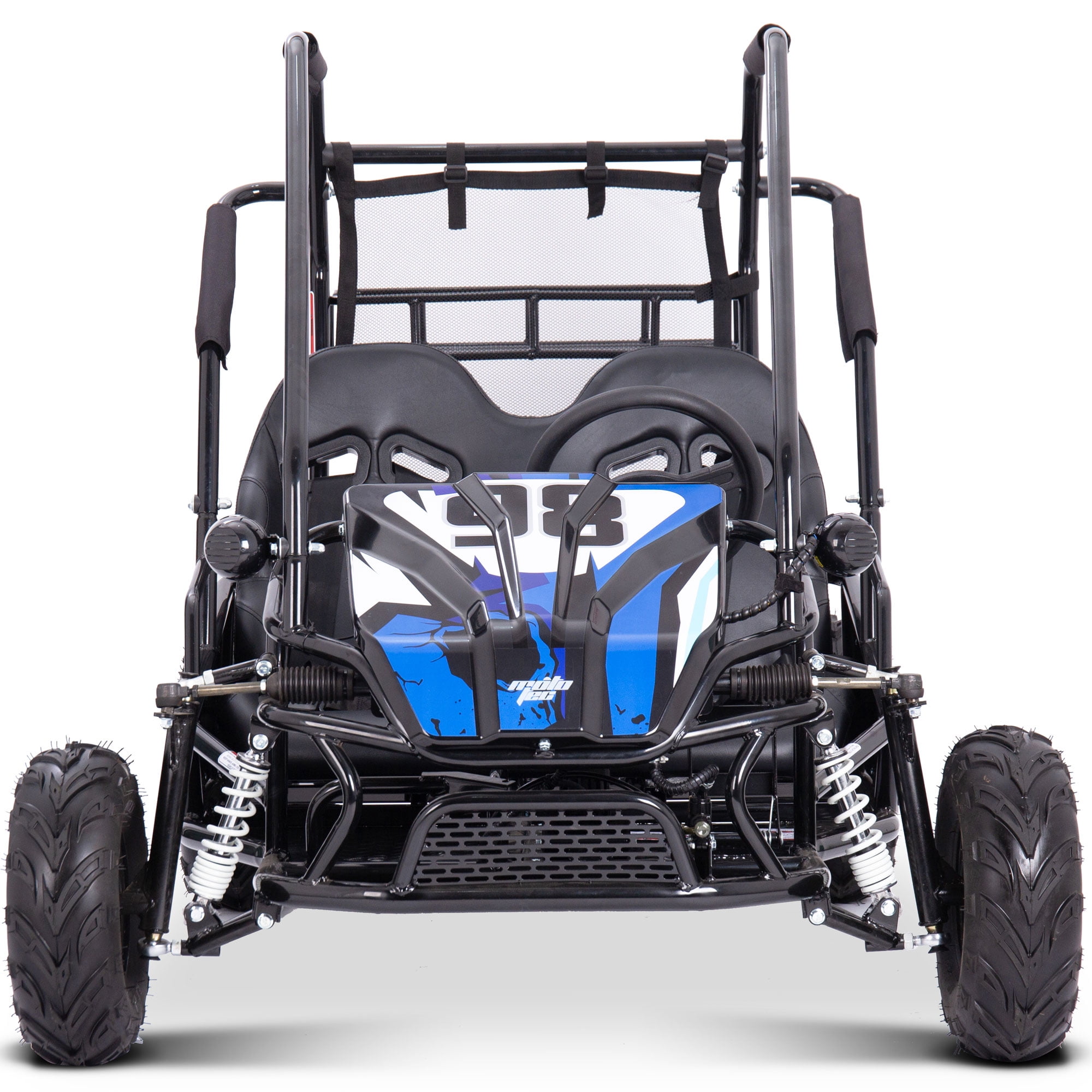 MotoTec Mud XL 60v 2000w Electric Go Kart with Full Suspension (Blue, 60v 20ah) x8chg