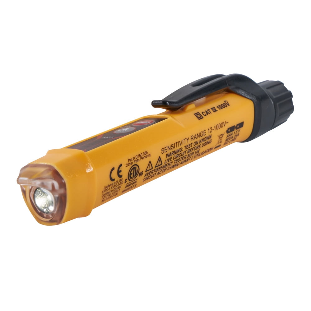 Klein Tools NCVT-3 Non-Contact Voltage Tester with Integrated Flashlight (Yellow, 1 Pack) thuk1