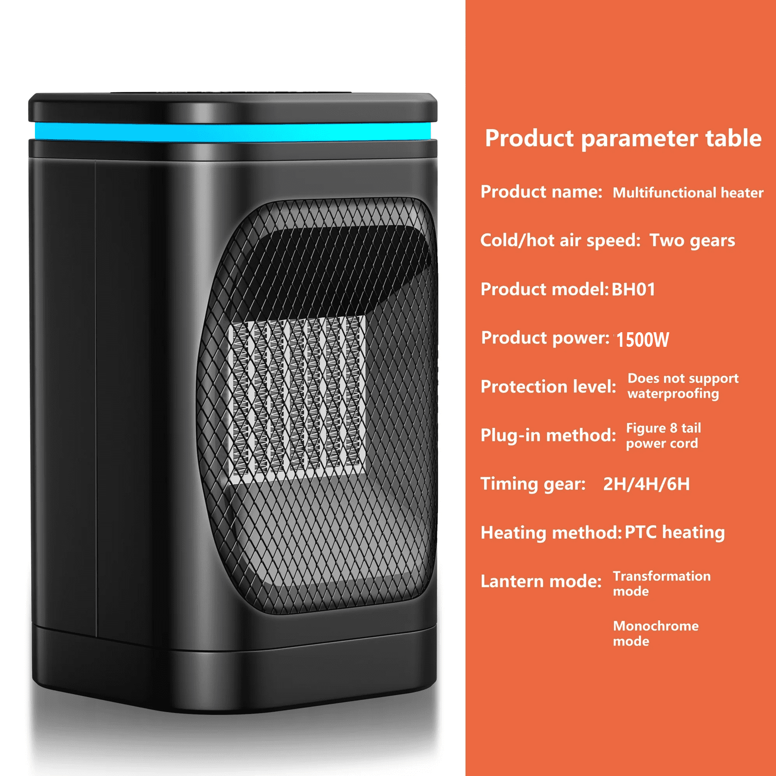 General PTC Ceramic Space Heater, Portable Electric Indoor Heater with Remote Control and Oscillation (Black, 9.5 in) ci21n