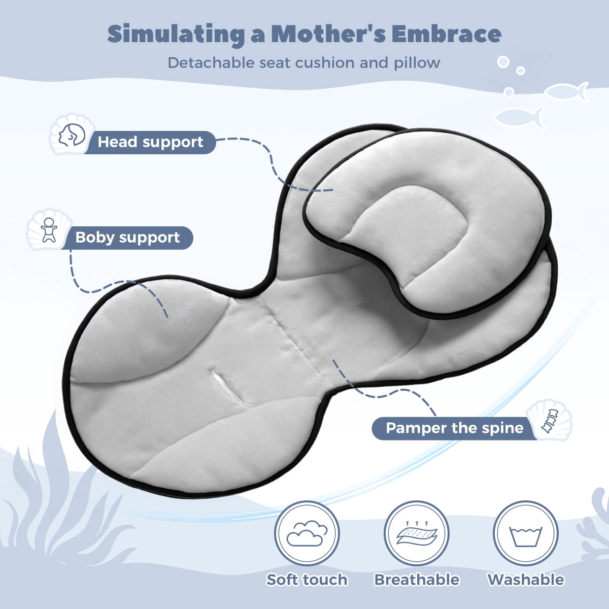 Caveen Electric Baby Swing for Infants, Bluetooth Music Bouncer Rocker with 5 Sway Modes and 5-Point Harness (Black, 24.41 in x 27.56 in x 20.87 in) jj9m7