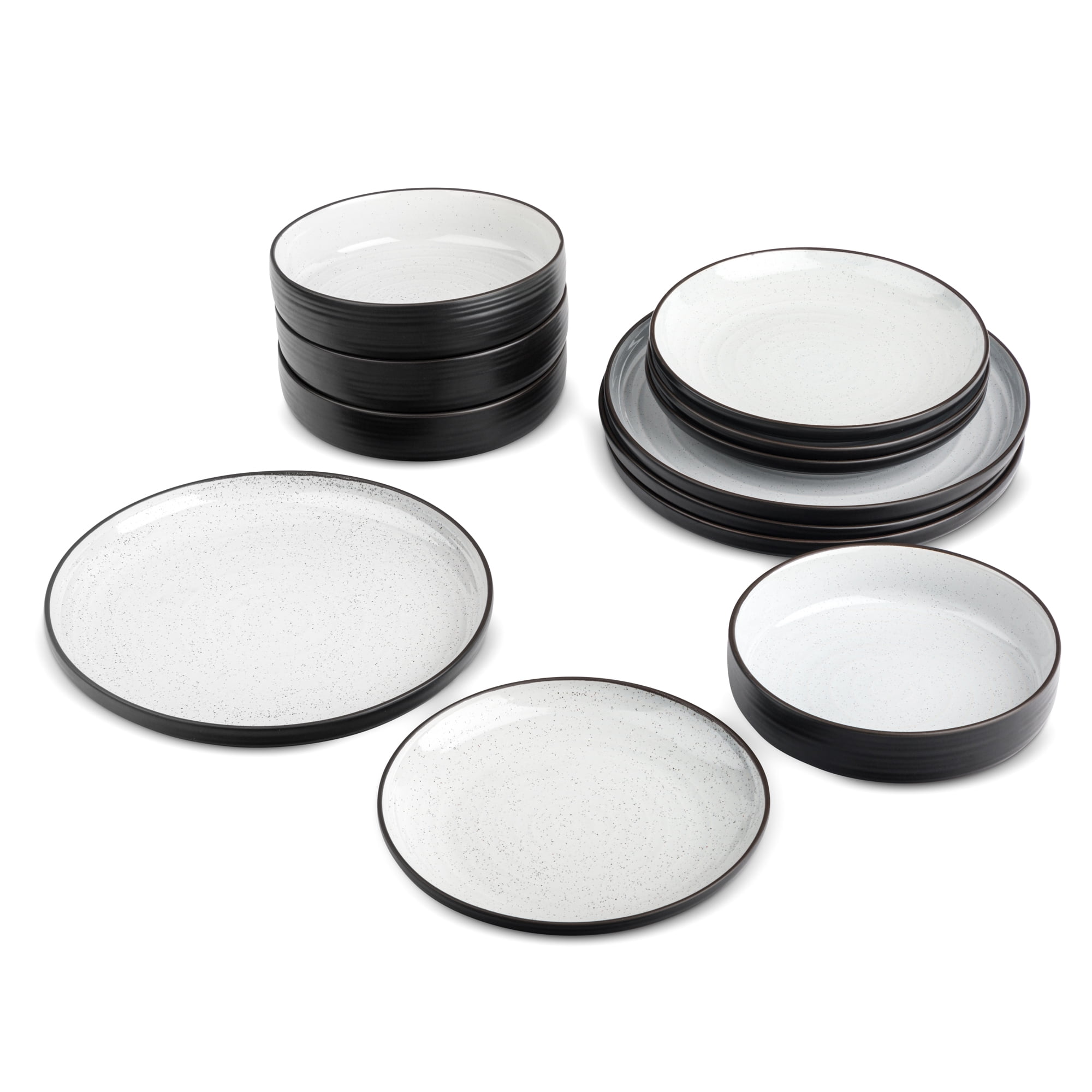 Yellowstone Beth 12-Piece Ceramic Dinnerware Set (White, 12-Piece) fsqw5