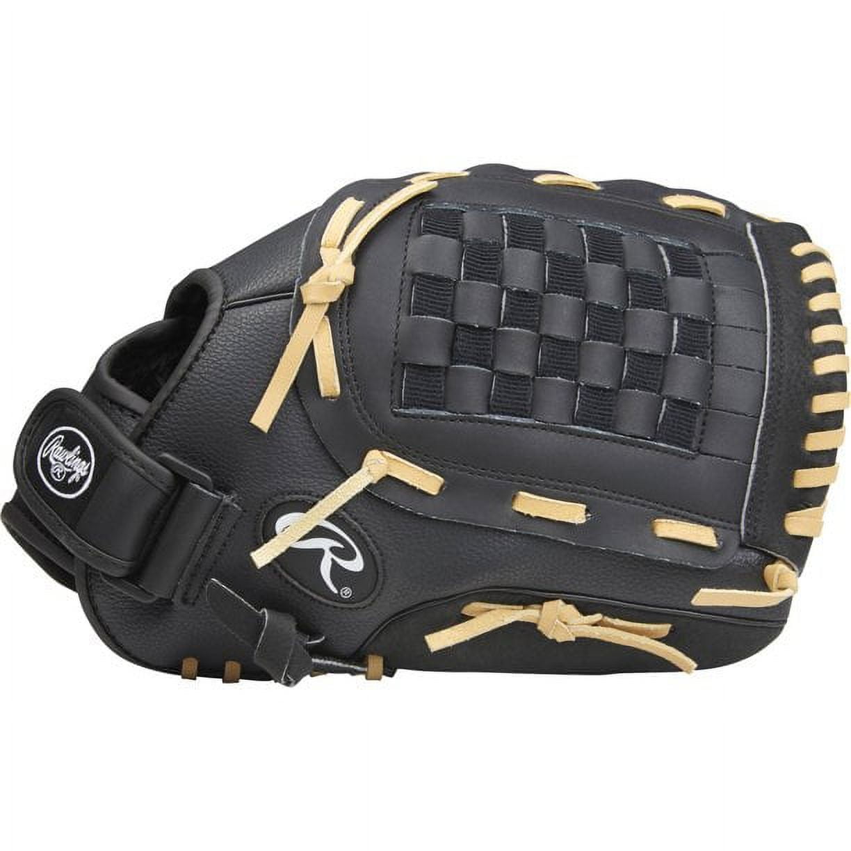 Rawlings RSB Series Slowpitch Softball Glove, Durable Leather Palm, Right Hand Throw (Black, 13 in) 6wfcy