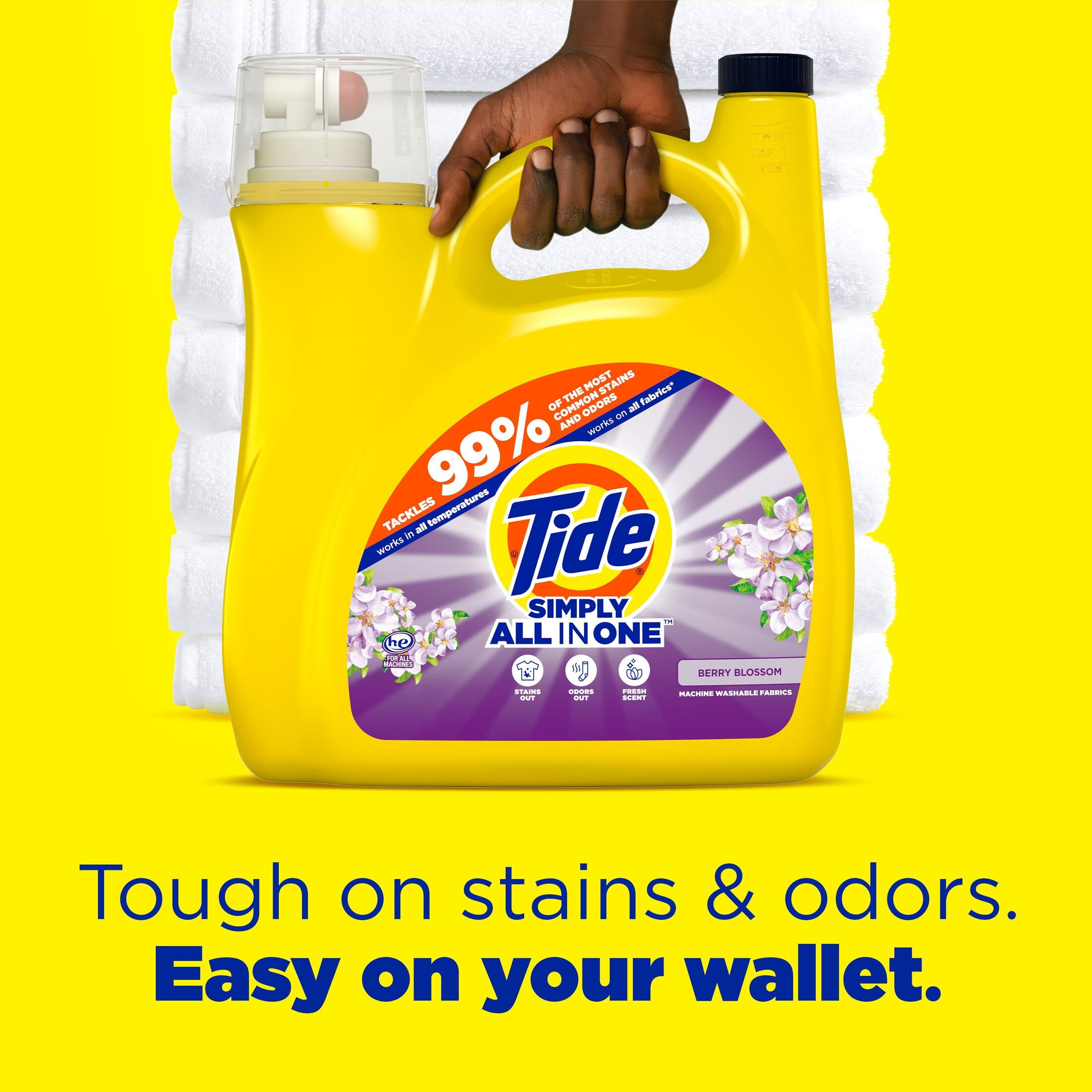 Tide Simply Liquid Laundry Detergent, Berry Blossom Scent, Deep Cleaning Formula (117 fl oz) l3mrr