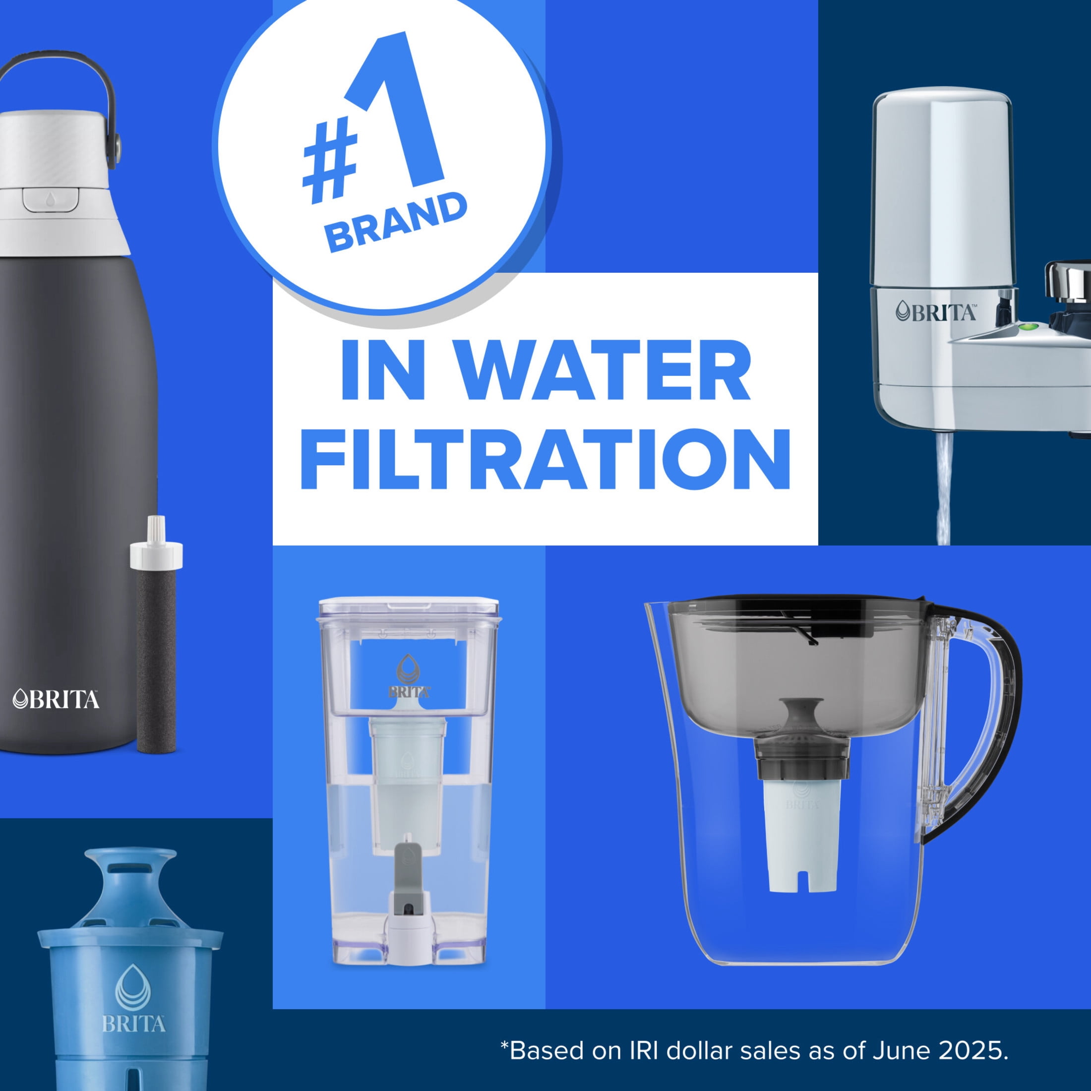 Brita Elite Faucet Water Filter Replacement Cartridges (Chrome, 2 Pack) 1db2q