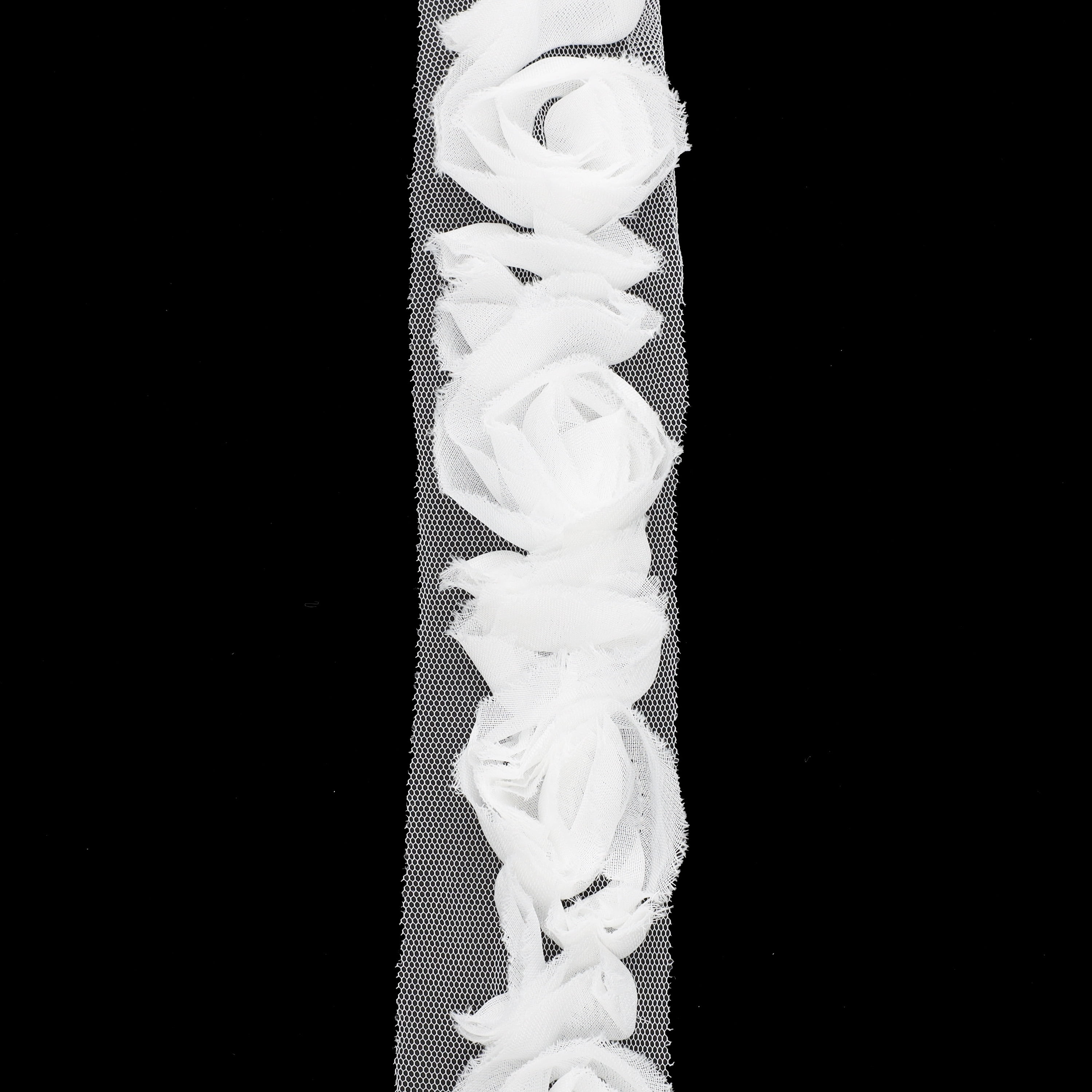 Simplicity Ribbon Rose Trim for Apparel and Crafts (White, 2 in x 1 yd) qf16v