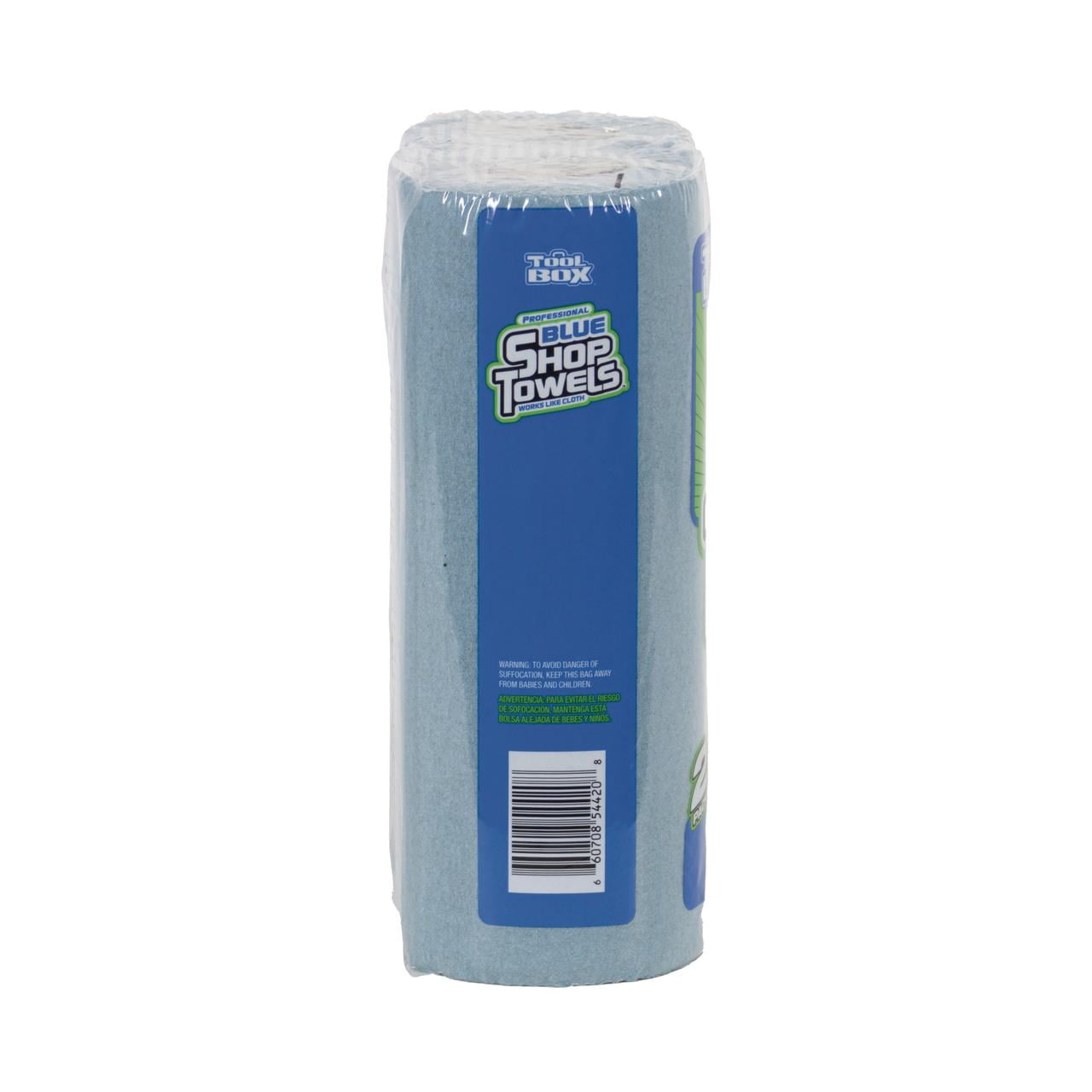 Sellars ToolBox Blue Shop Towels (Heavy-Duty Absorbent Paper Wipes, 2-Pack, 110 Total Sheets) wak9n