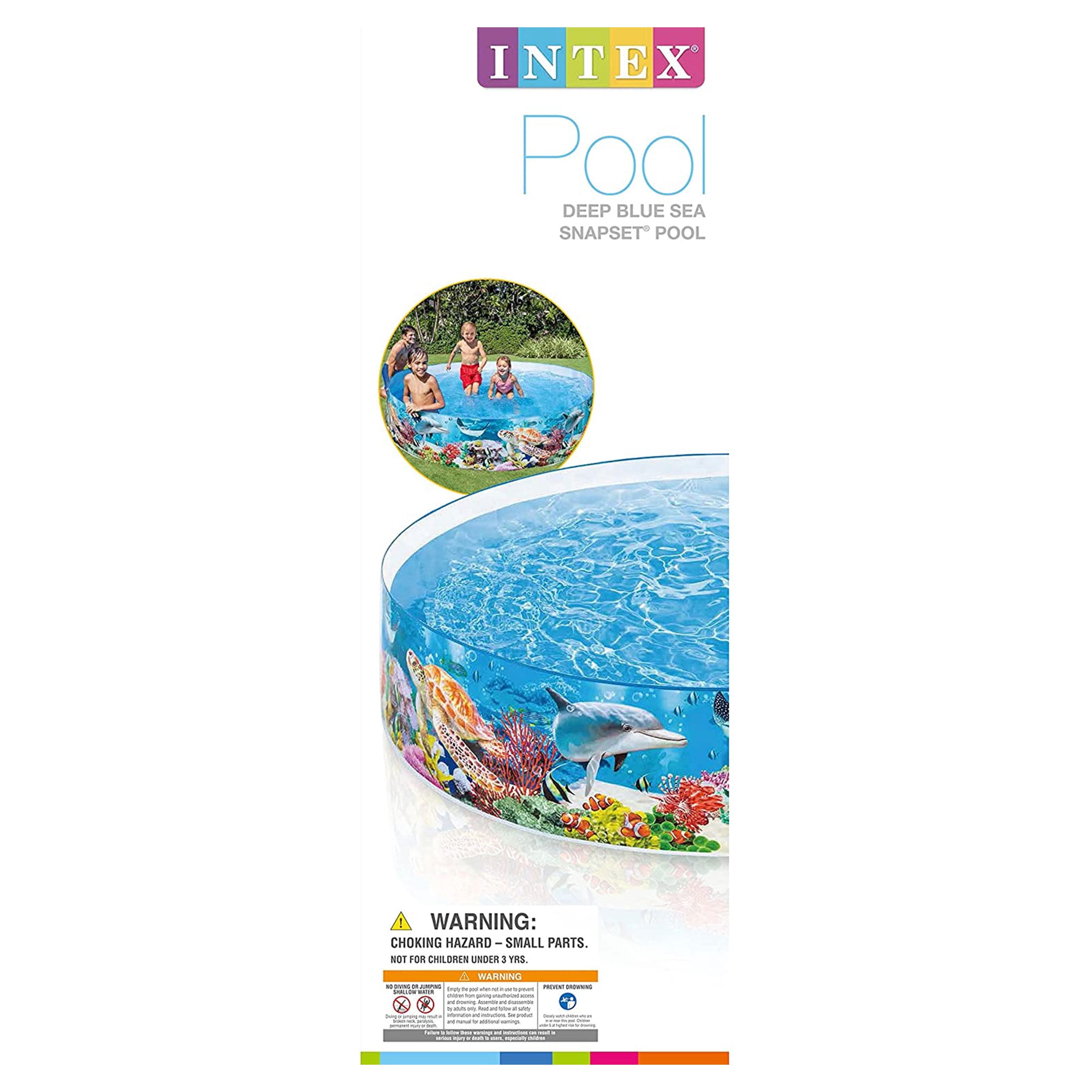 Intex Deep Sea Blue SnapSet Instant Kiddie Pool (Blue, 8 ft x 18 in) g1sjw