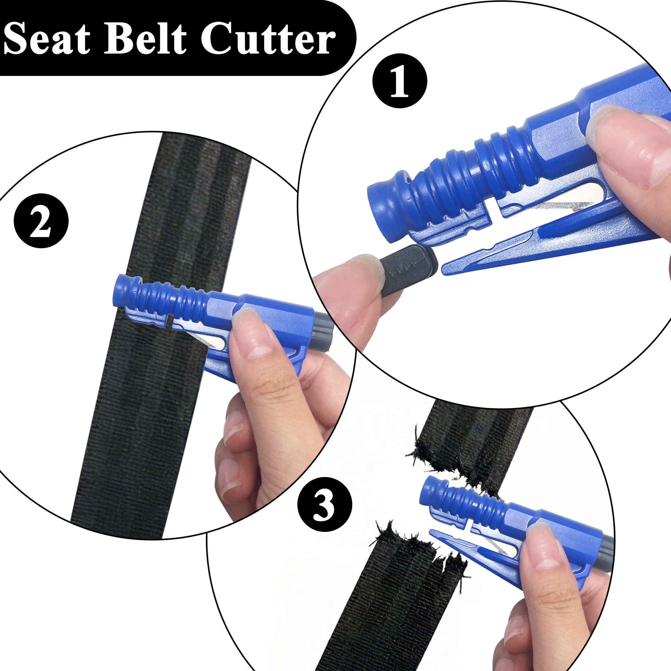 Cyrico 3-in-1 Car Window Breaker and Seatbelt Cutter Keychain Emergency Escape Tool (16 Pack, 3.03 in x 1.34 in) z4p5g