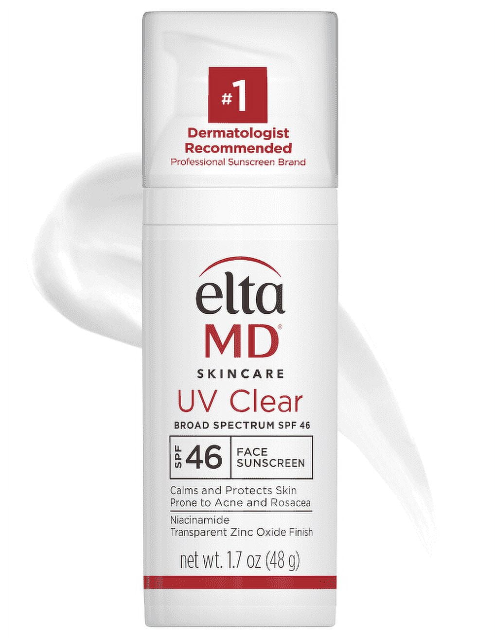 EltaMD UV Clear Facial Sunscreen SPF 46, Oil-Free Mineral Formula with Zinc Oxide and Niacinamide (Clear, 1.7 oz) 2da32