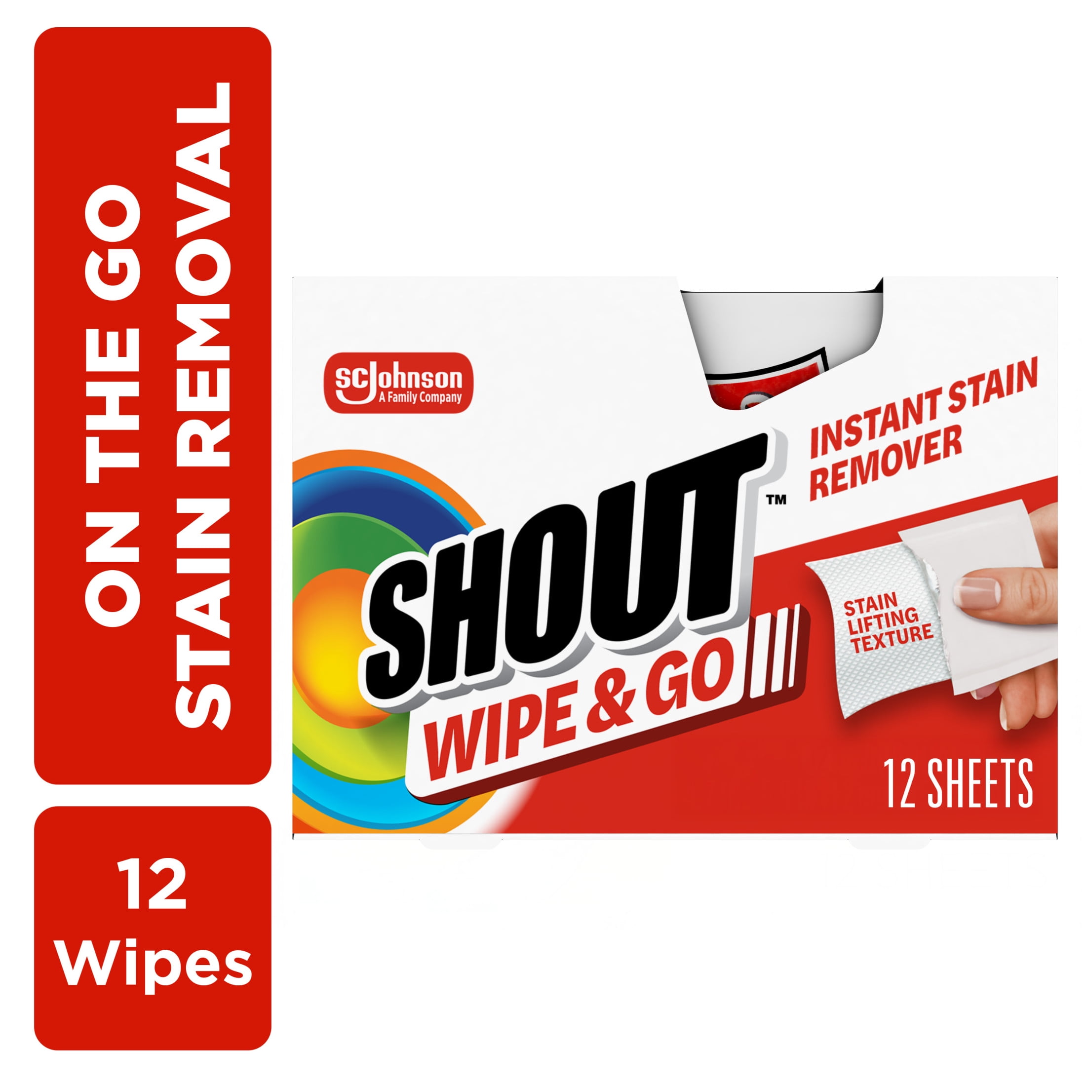Shout Wipe & Go Instant Laundry Stain Remover Wipes (12 Count) 2rhd6