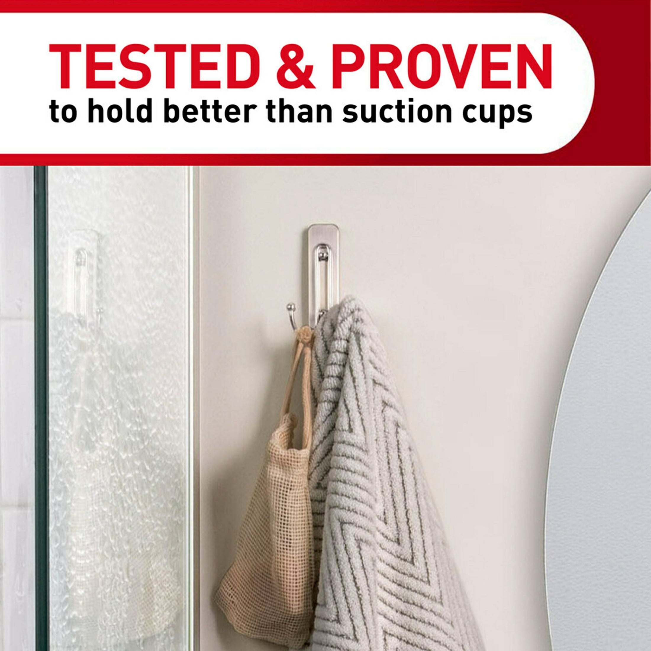 Command Large Double Bathroom Wall Hook, Damage-Free Adhesive Hanging, Satin Nickel (4 Pack) o9bnx