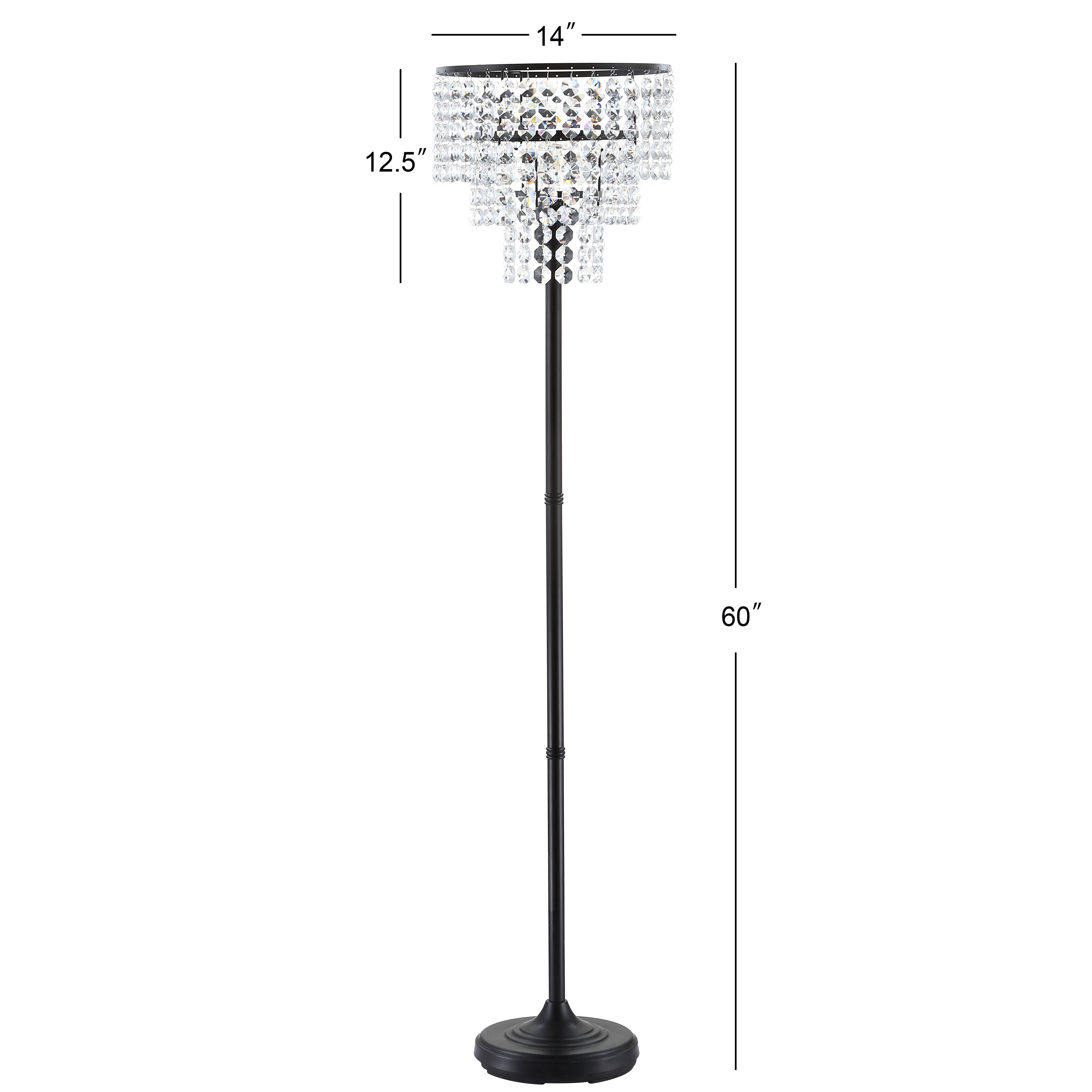 JONATHAN Y Juliette Crystal Floor Lamp, Elegant Metal Lighting Fixture (Bronze, 60 in) i84vx